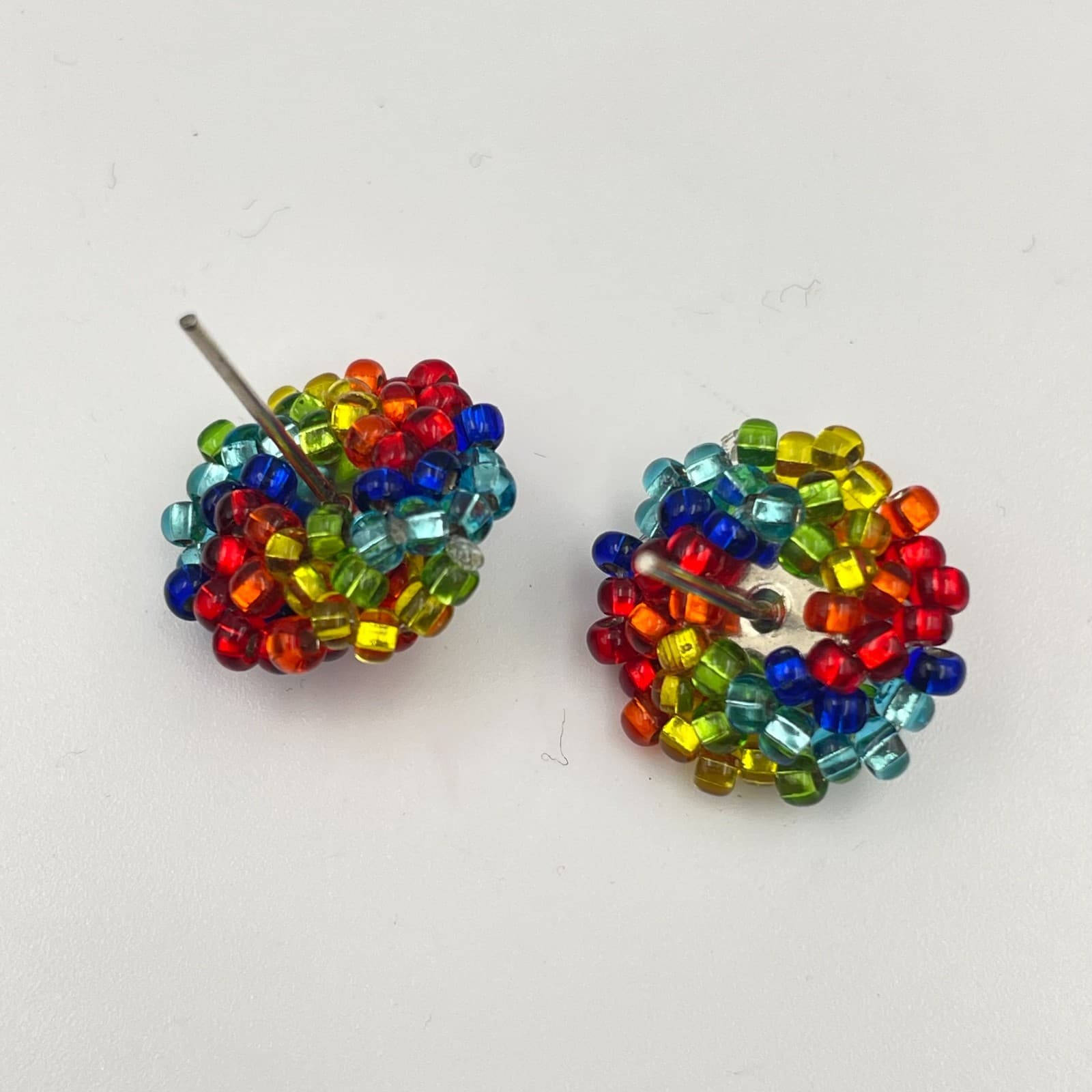 Vintage Y2K Seed Beaded Stud Earrings Boho Statement Women s Classic Jewelry - Thumbnail 5
