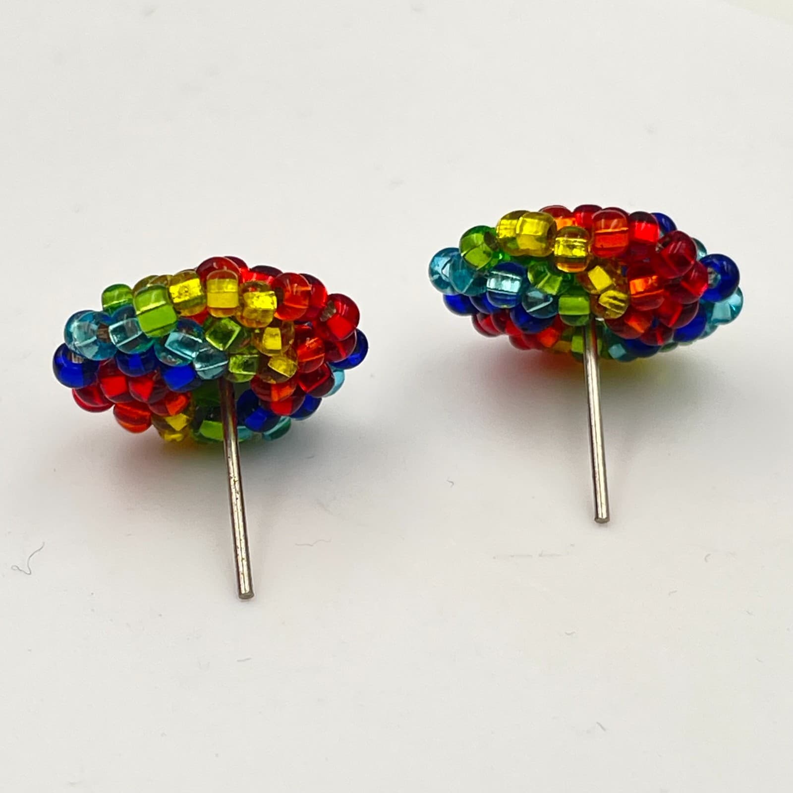 Vintage Y2K Seed Beaded Stud Earrings Boho Statement Women s Classic Jewelry - Thumbnail 4