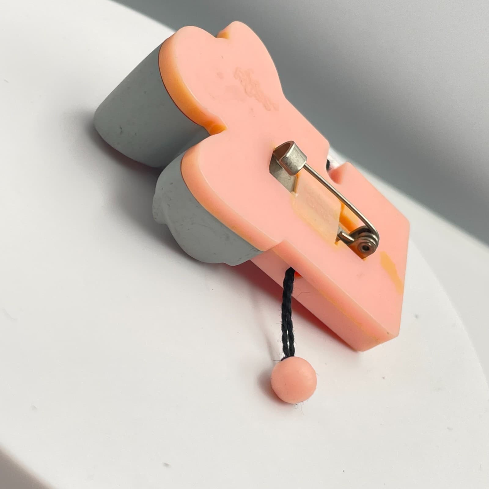 Vintage 90s Russ Berrie Valentine Mouse Typewriter Heart Keys Brooch Pin Jewelry - Thumbnail 7