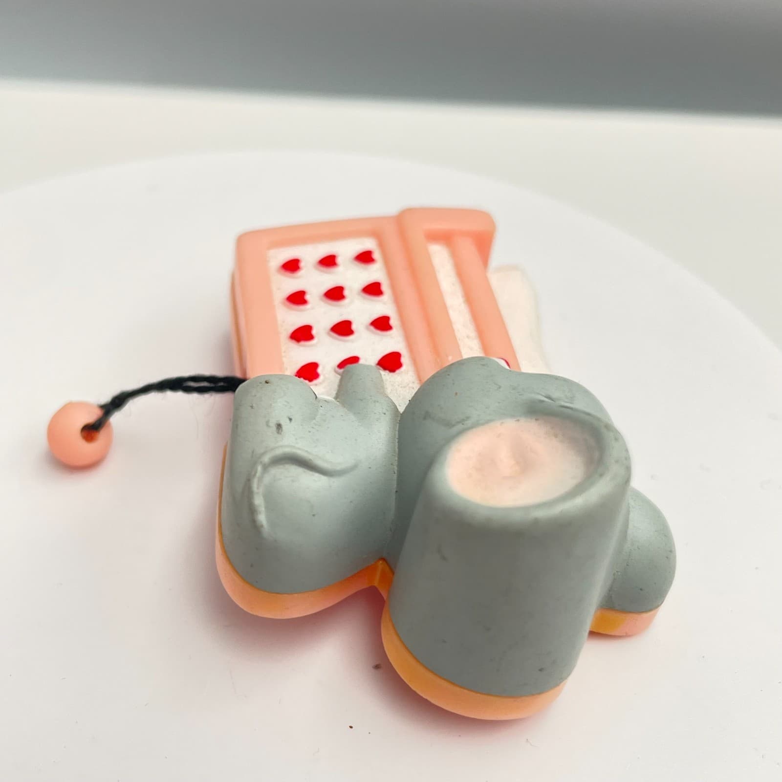 Vintage 90s Russ Berrie Valentine Mouse Typewriter Heart Keys Brooch Pin Jewelry - Thumbnail 3