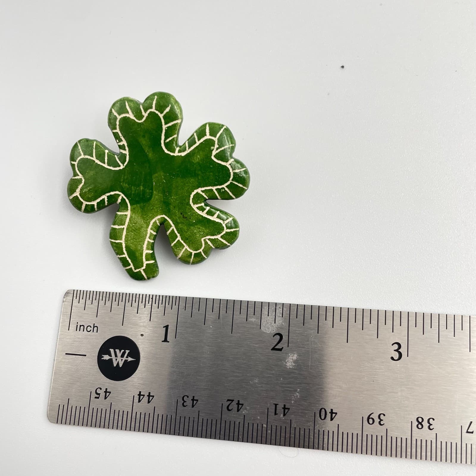 Vintage 90s Shamrock Brooch Pin Lucky Clover St. Patrick's Day Fashion Jewelry - Thumbnail 7