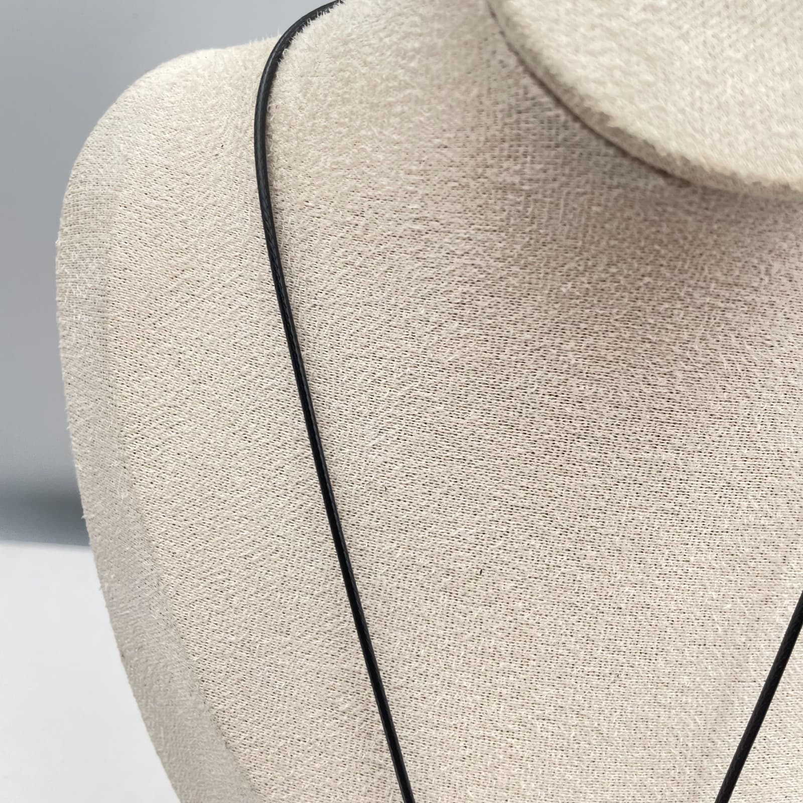 Vintage 90s Dichroic Glass Pendant Necklace Gold Foil Art Glass Cord Jewelry - Thumbnail 3