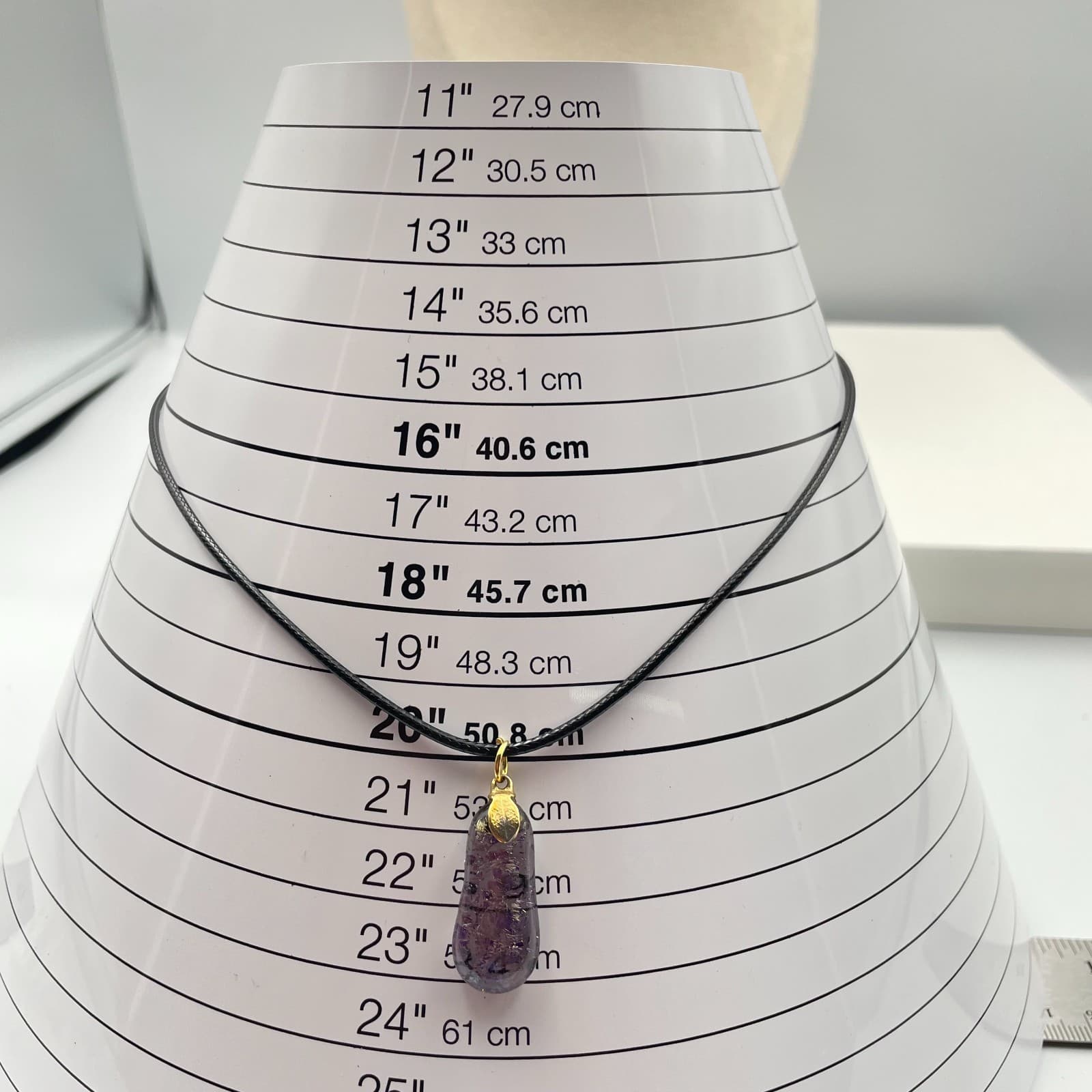 Vintage 90s Dichroic Glass Pendant Necklace Gold Foil Art Glass Cord Jewelry - Thumbnail 10