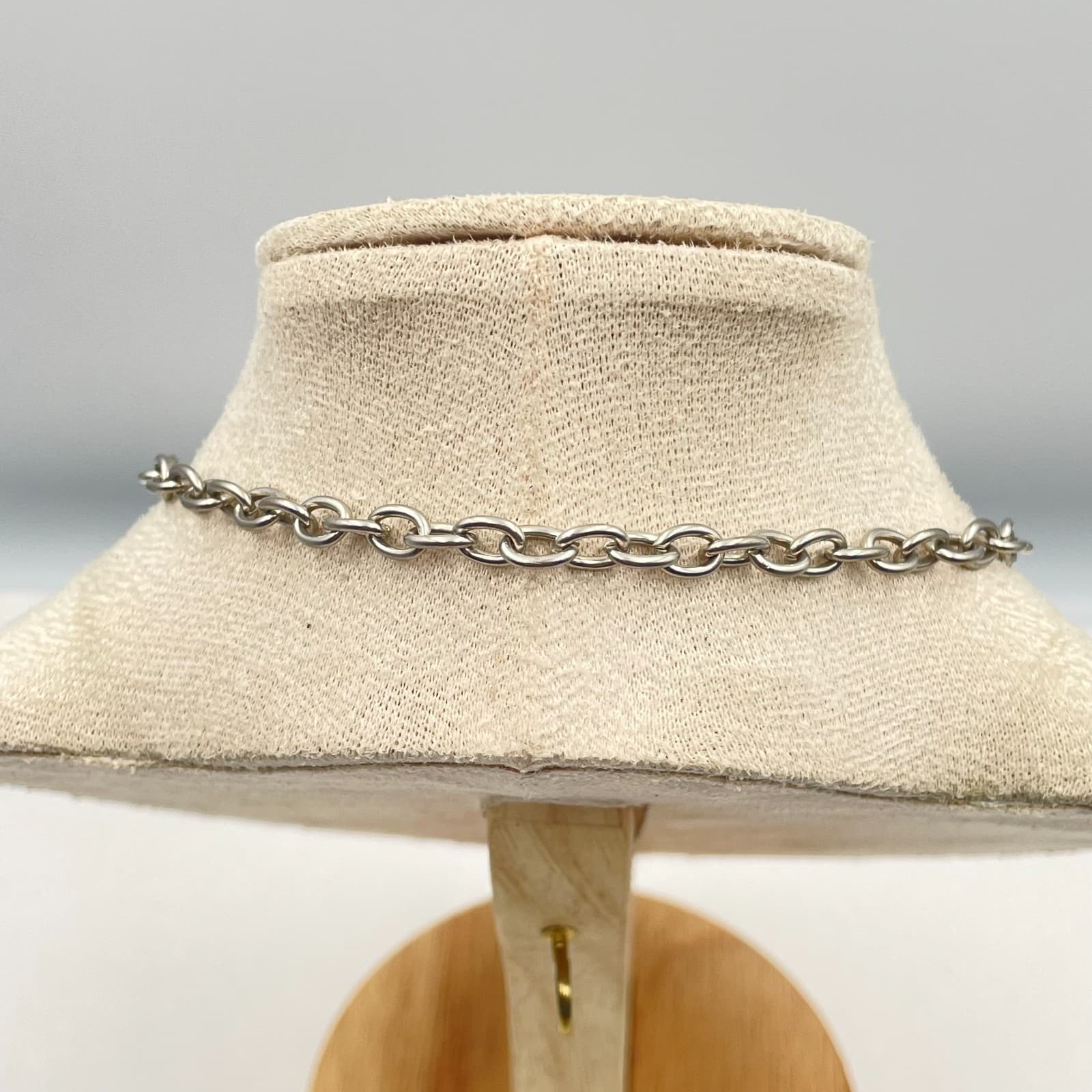 Vintage 90s Silver Tone Black Glass Cherry Pendant Necklace Toggle Chain Retro - Thumbnail 7