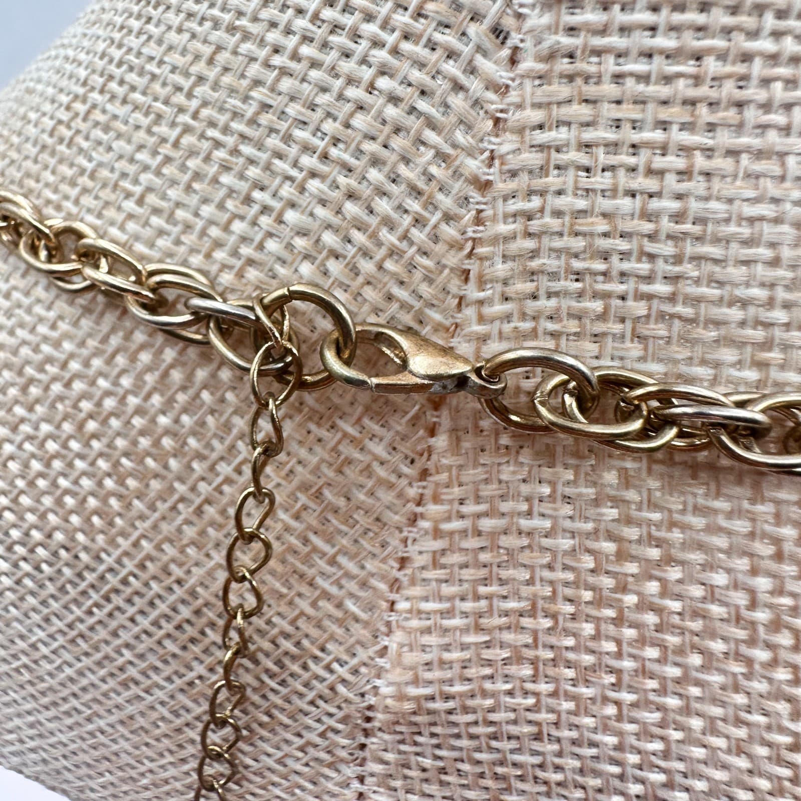 Vintage Y2K Gold Tone Glass Stone Floral Bib Statement Necklace Women's Jewelry - Thumbnail 8