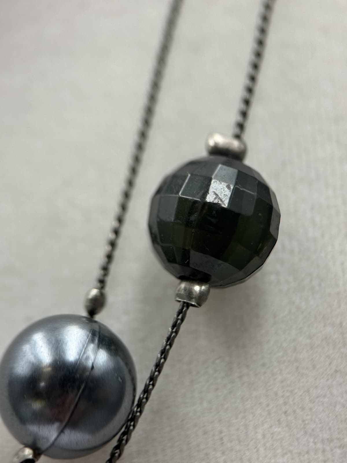 Vintage Silver Multi-Bead Wire Necklace Layered Modernist Statement - Thumbnail 8