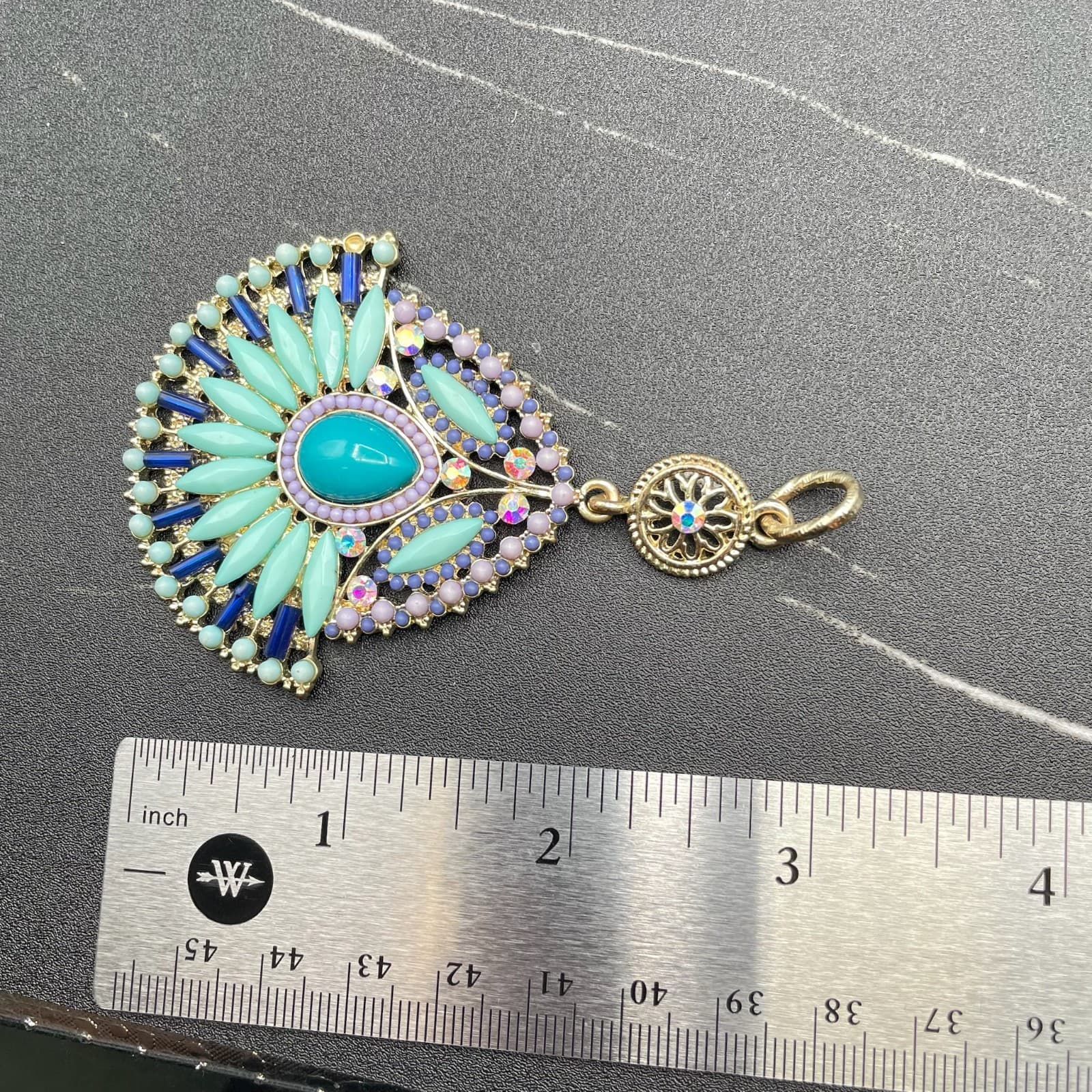 Bohemian Gold-Tone Teardrop Glass Crystal Beaded Drop Dangle Chandelier Pendant - Thumbnail 8