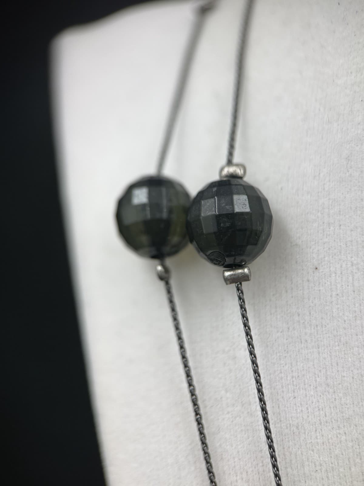 Vintage Silver Multi-Bead Wire Necklace Layered Modernist Statement - Thumbnail 10