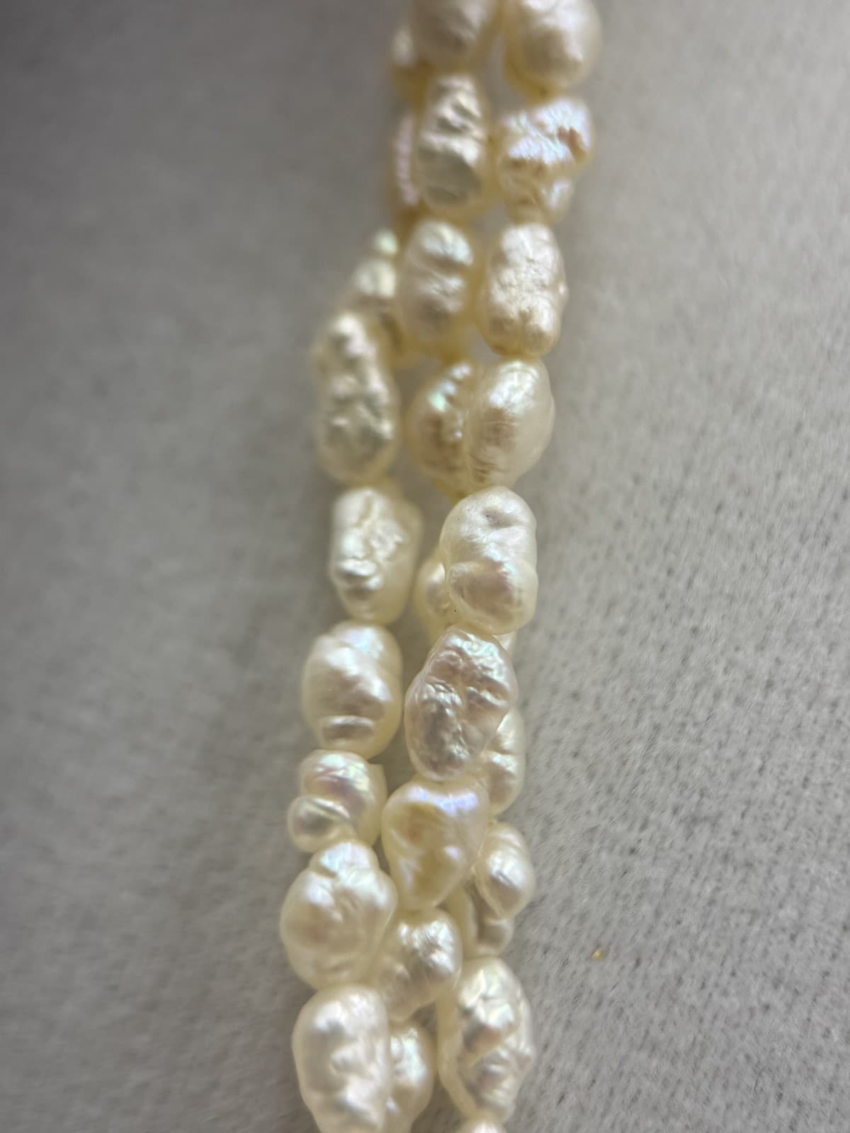 Vintage Black Resin Flower Necklace w/ Pearl Bead Strands Elegant Chic - Thumbnail 10