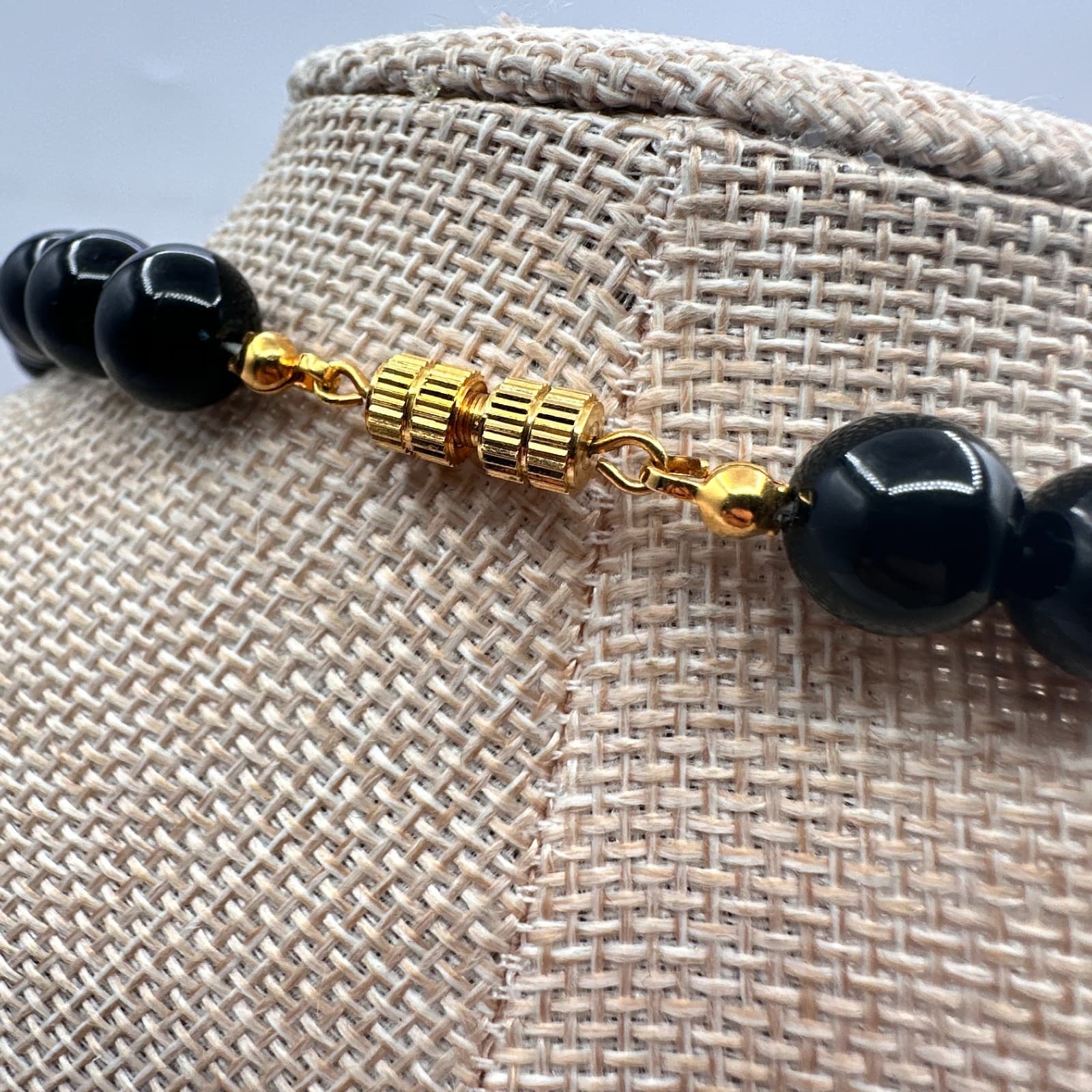 Vintage Y2K Gold Tone Beaded Necklace Statement Women's Classic Jewelry - Thumbnail 5