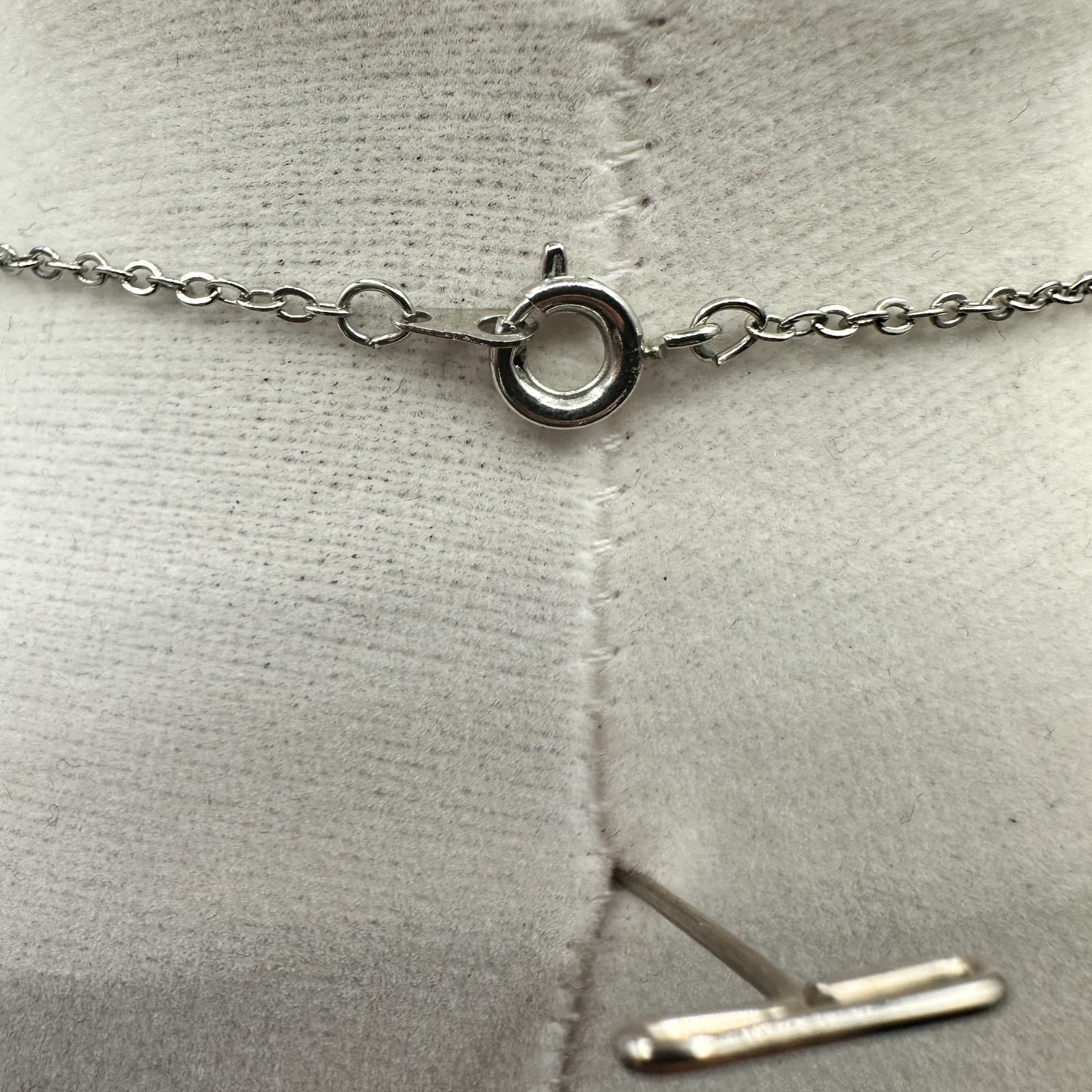 Vintage Silver Tone Oxidized Fan Pendant Necklace Red Glass Beads Long Chain 24 - Thumbnail 8