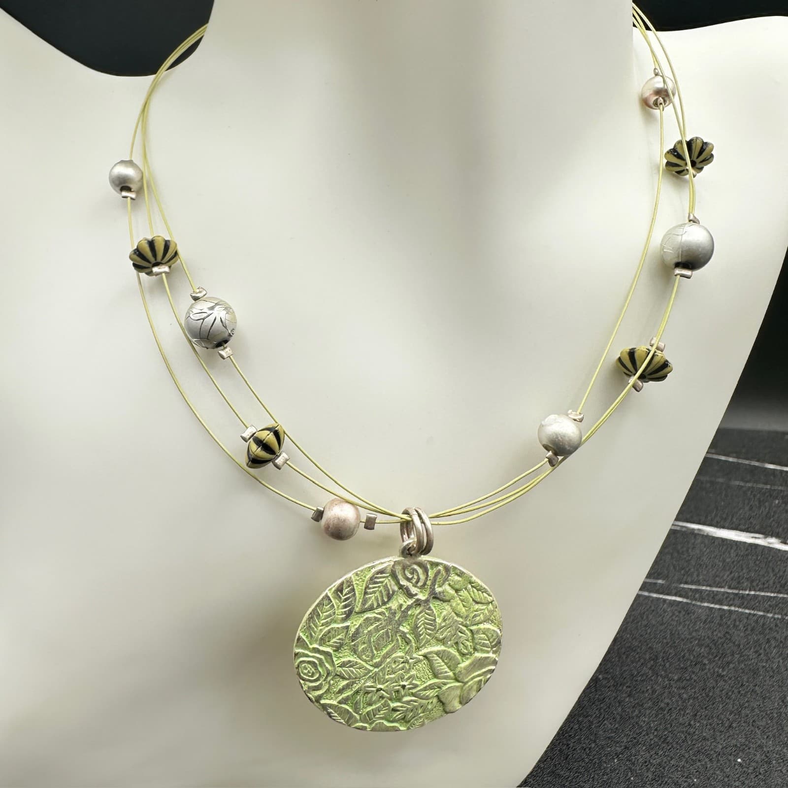 Vintage Multi-Strand Lobster Beaded Fashion Dangle Drop Earrings Necklace Set - Thumbnail 4