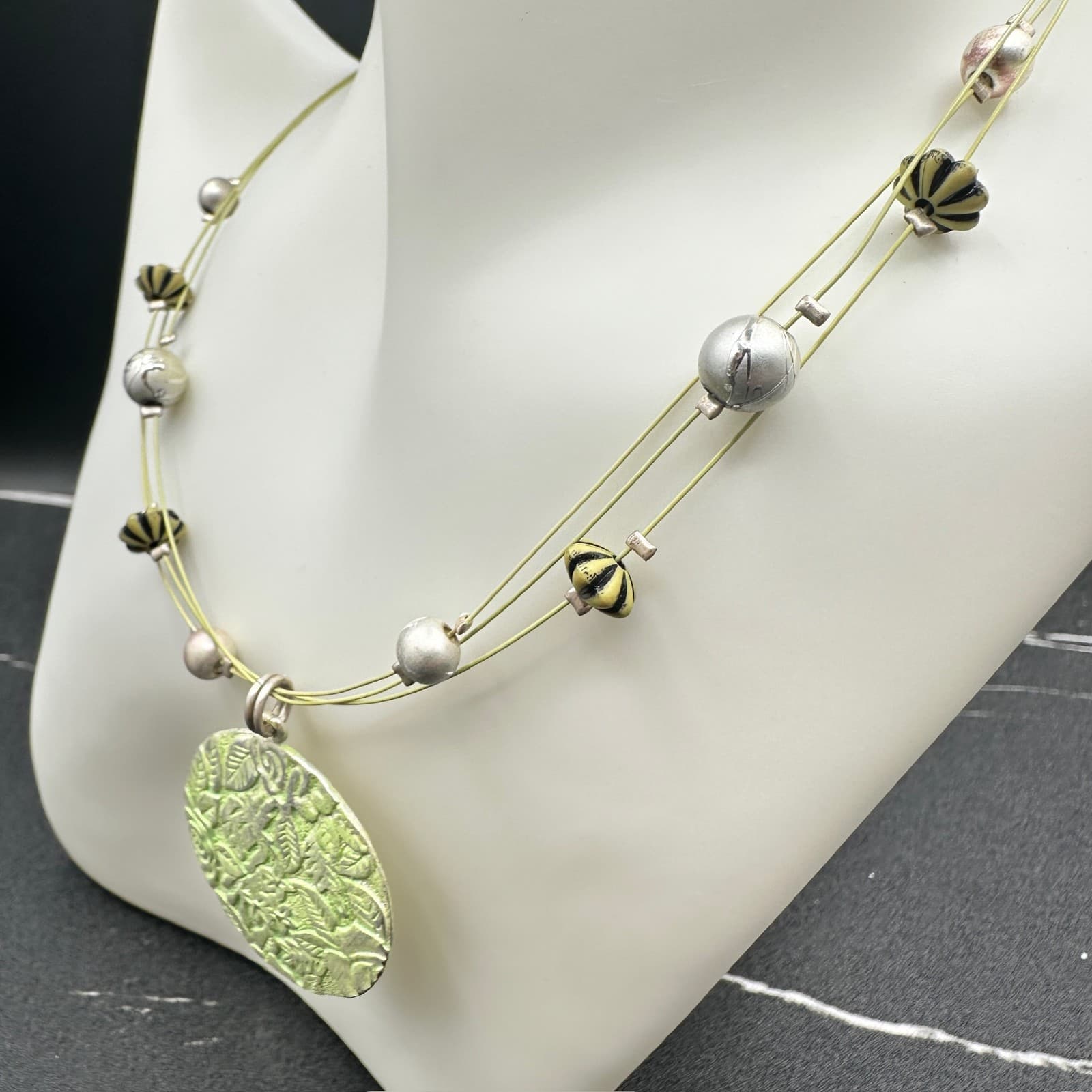 Vintage Multi-Strand Lobster Beaded Fashion Dangle Drop Earrings Necklace Set - Thumbnail 8