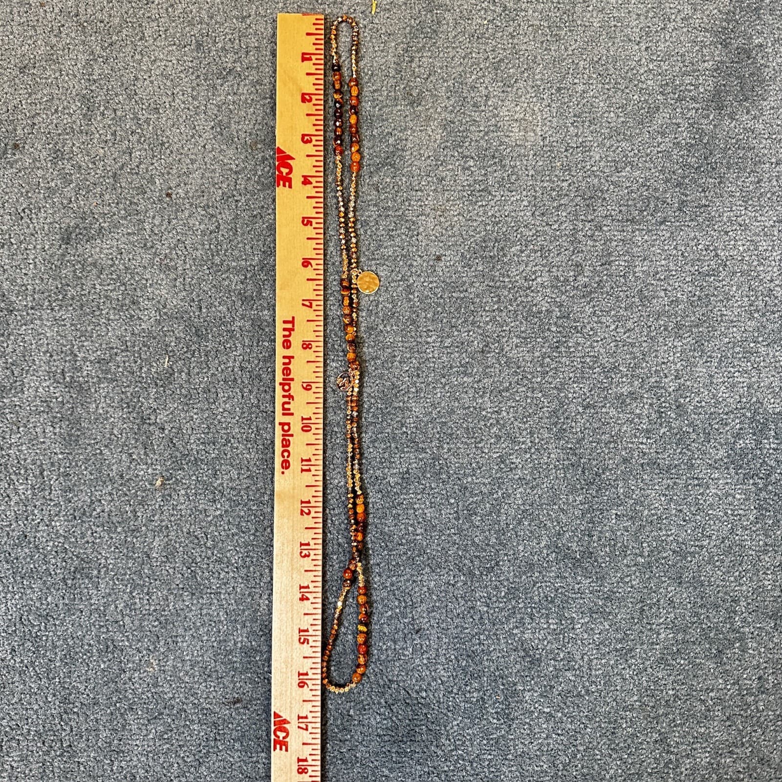 Vintage Move Mountains Deep Berry Faceted Garnets Gold-Tone Beaded Charm - Thumbnail 8