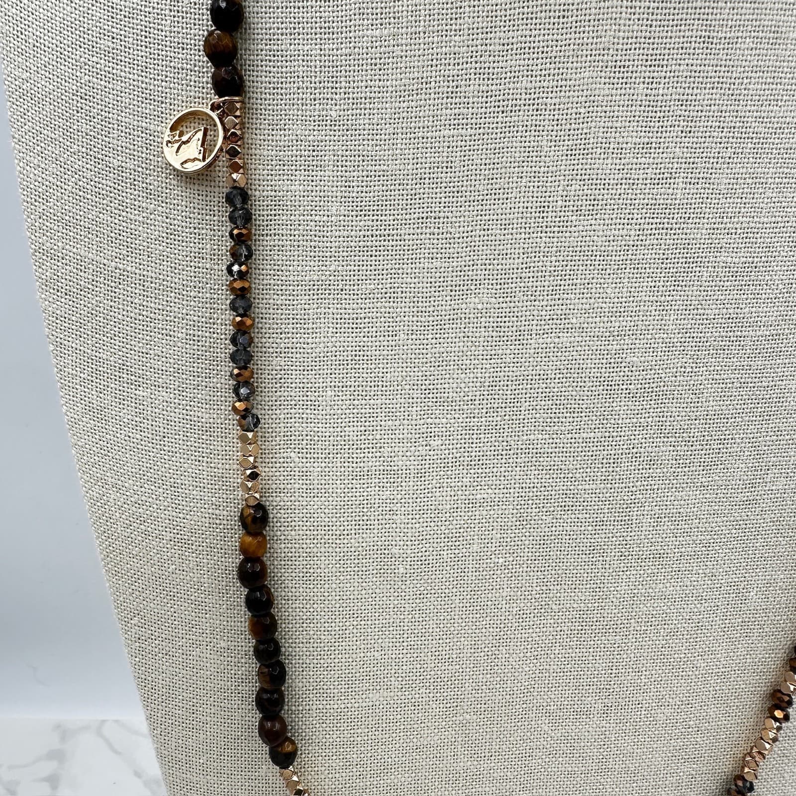 Vintage Move Mountains Deep Berry Faceted Garnets Gold-Tone Beaded Charm - Thumbnail 3