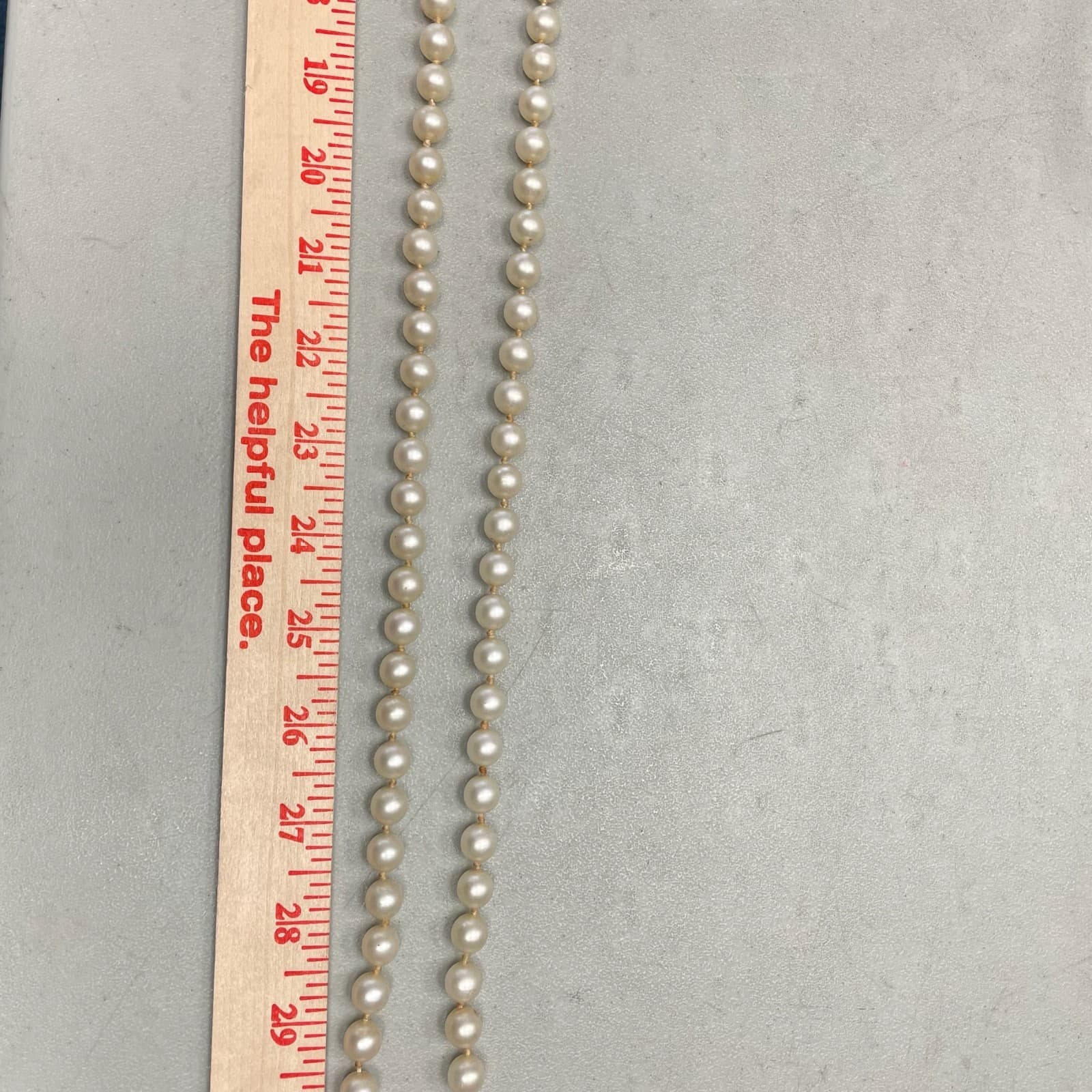 VTG Cream Classic Traditional Plastic Double-Strand Beaded Push Lock Necklace - Thumbnail 12