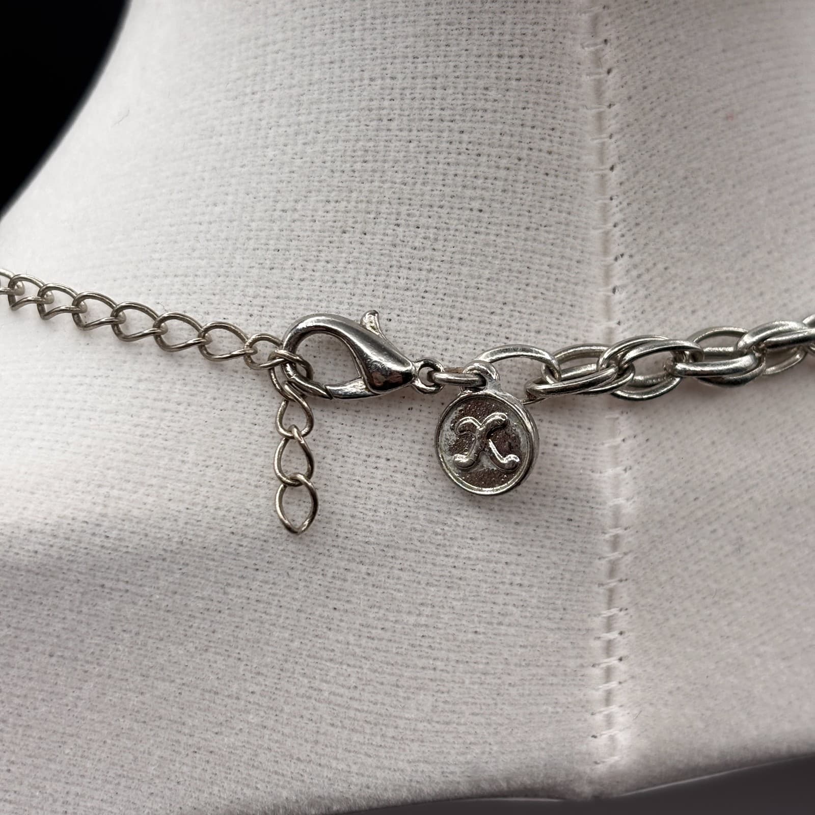 VTG Elephant Pendant Necklace AB Rhinestones Lobster Clasp Silver Tone Chain - Thumbnail 7