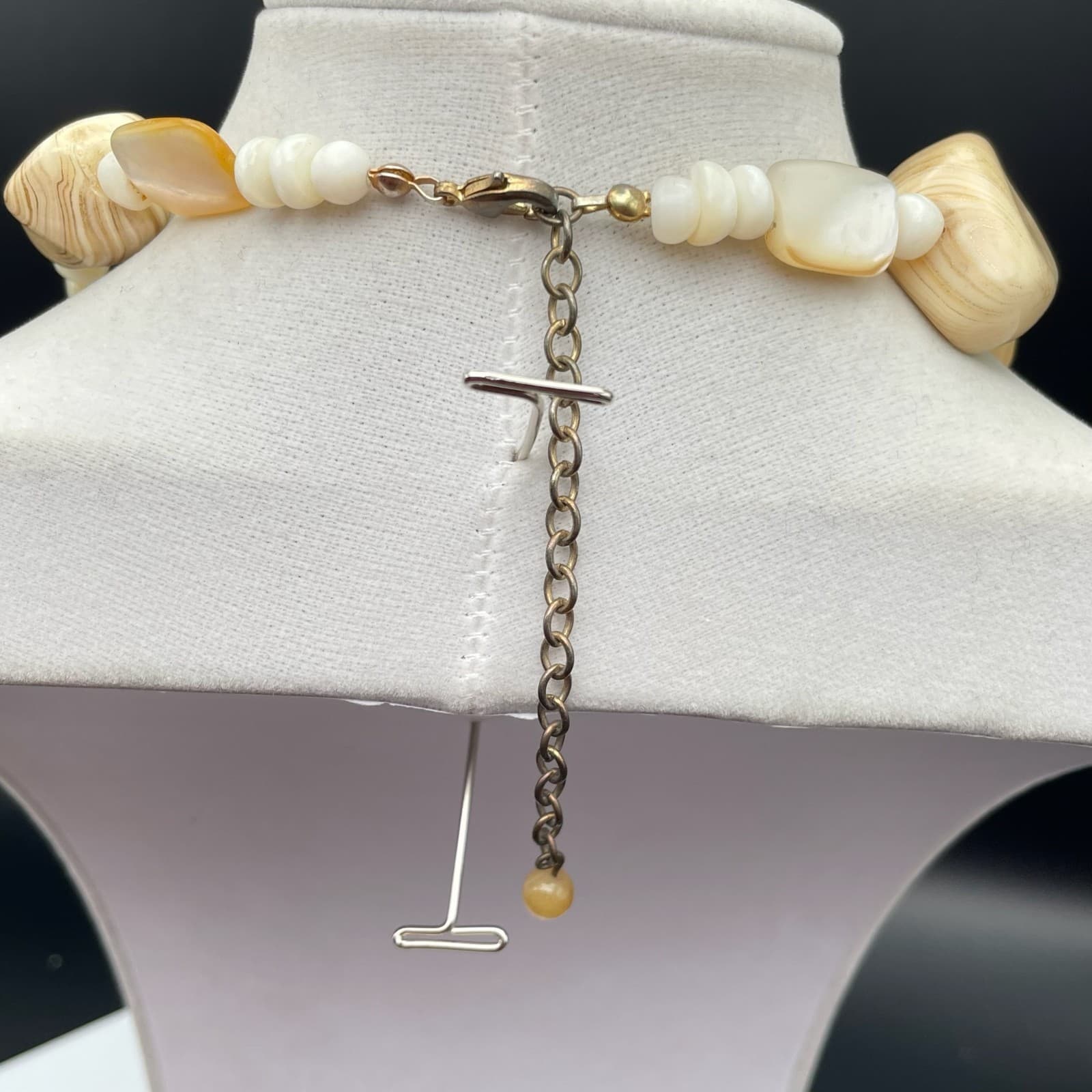 Vintage Statement Wood and Shell Beaded Necklace Accents Bohol Style Jewelry - Thumbnail 6