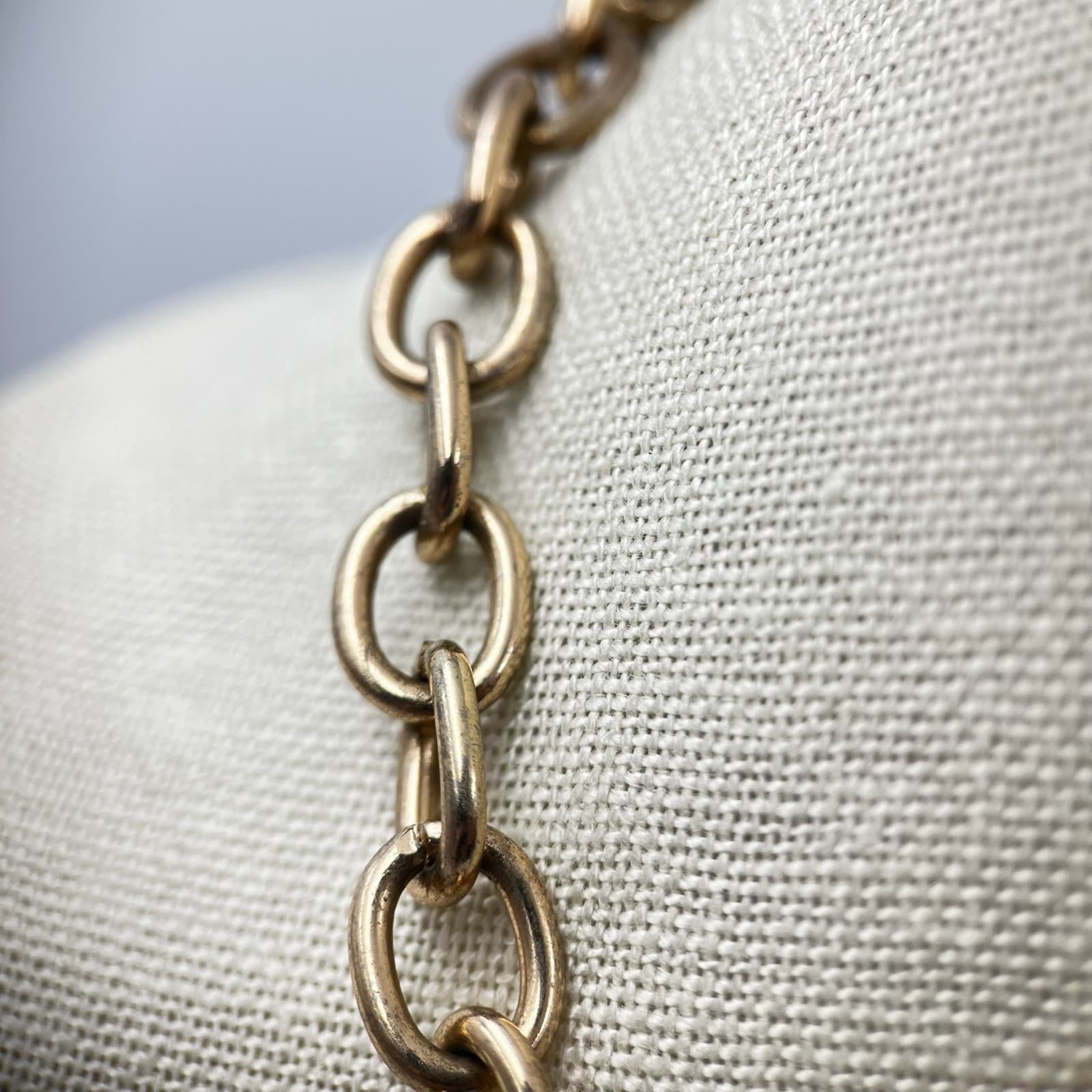 Vintage Turquoise Navy Beaded Bib Statement Necklace Gold Tone Chunky Collar Y2K - Thumbnail 12