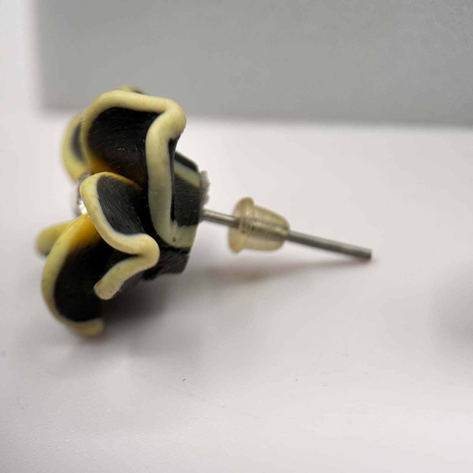 Y2K Plumeria Flower Black & Yellow Dangle Tops & Earrings Tropical Jewelry - Thumbnail 6