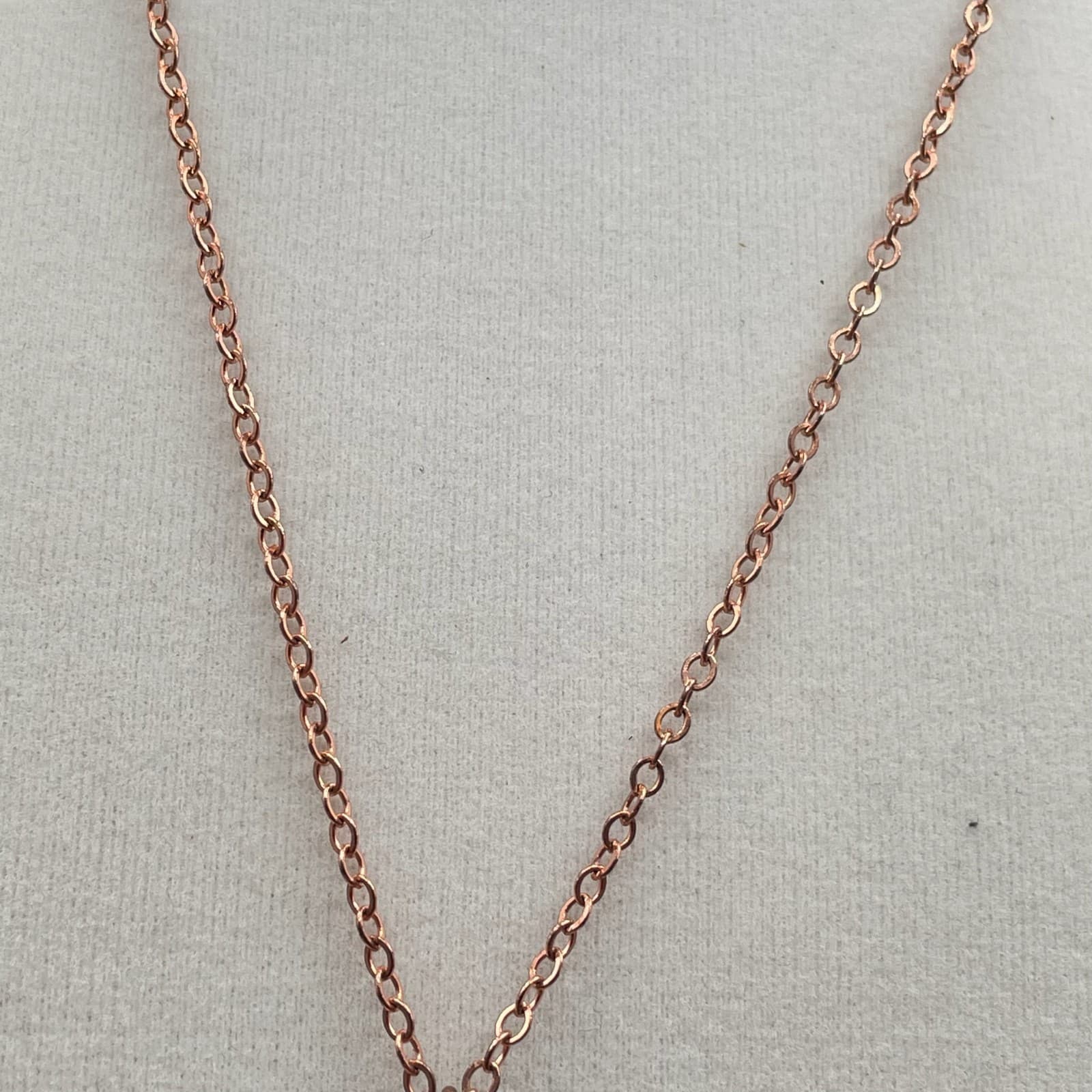 Contemporary Bronze-Tone Classic Round Link Prong Turquoise Pendant Necklace - Thumbnail 10