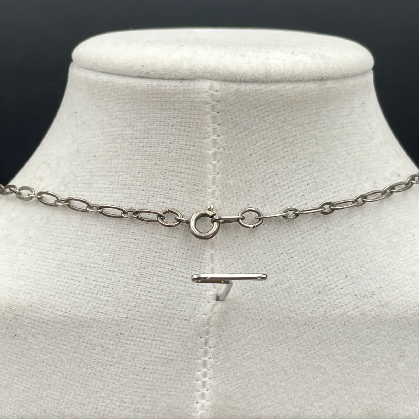 Fashion Silver-Tone Faceted Glass Bead Oval Link Chain Flower Pendant Necklace - Thumbnail 7