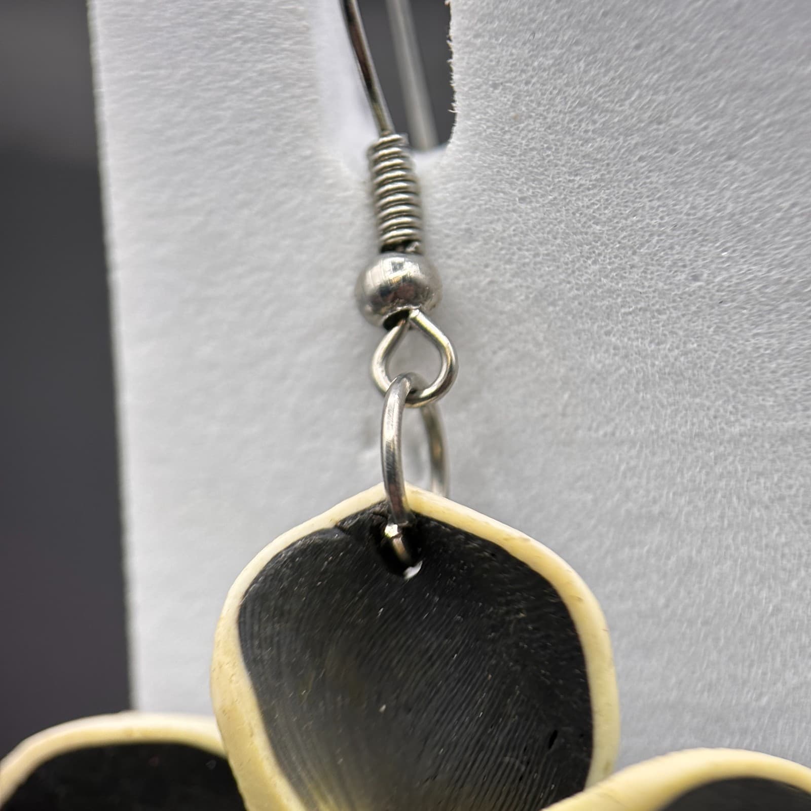 Y2K Plumeria Flower Black & Yellow Dangle Tops & Earrings Tropical Jewelry - Thumbnail 8