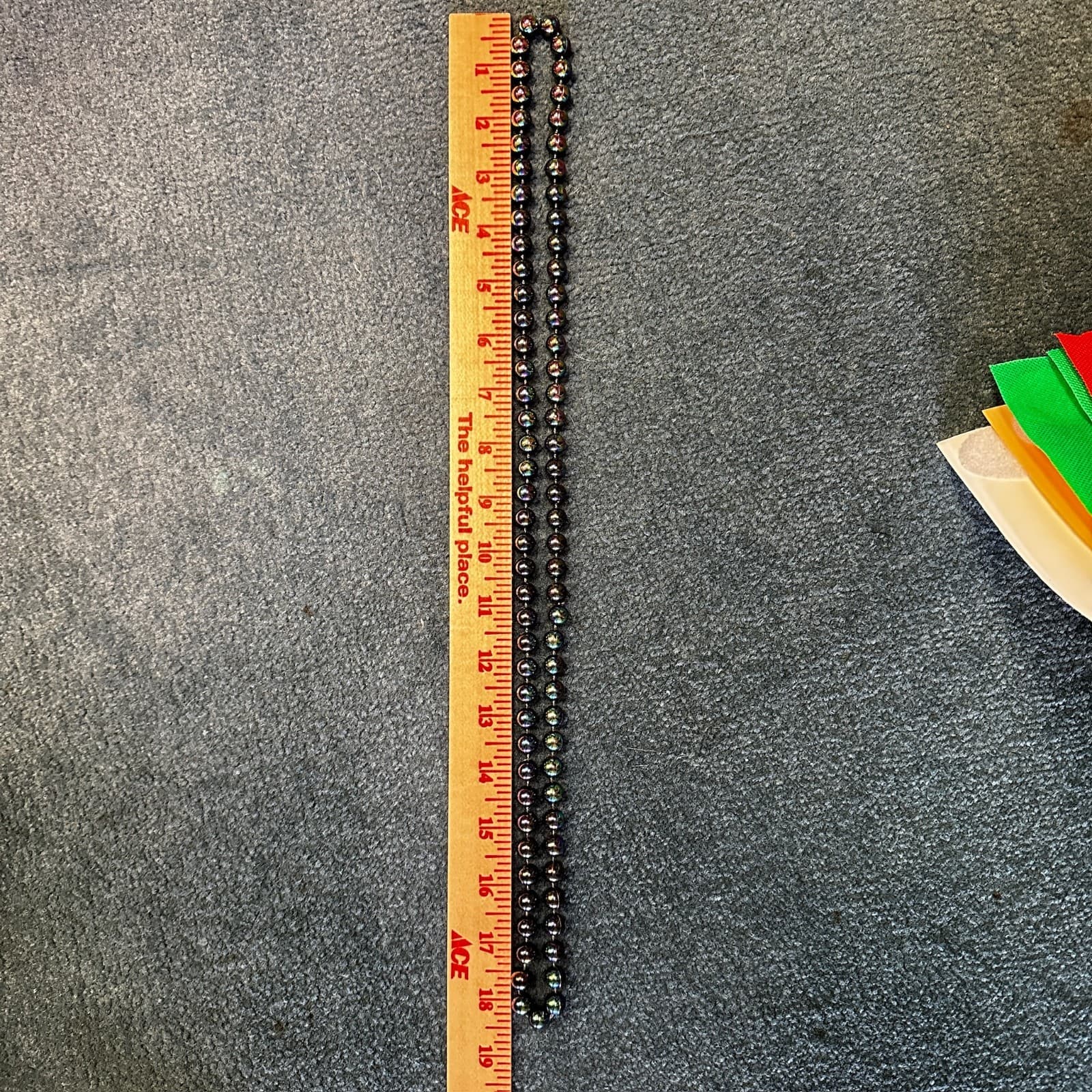 Vintage Iridescent Dark Glass Bead Necklace Long Boho Gothic Glow - Thumbnail 5