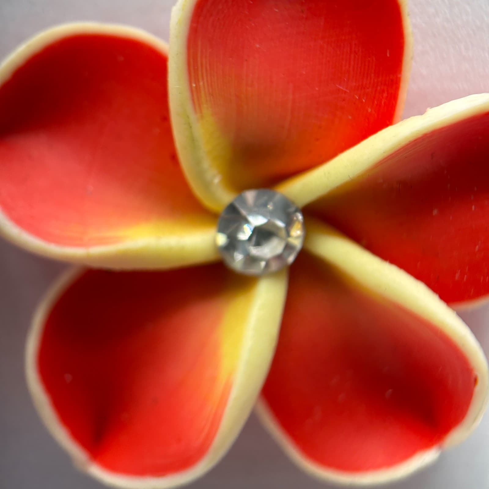 Y2K Plumeria Flower Red & Yellow Dangle Tops & Earrings Tropical Jewelry - Thumbnail 5