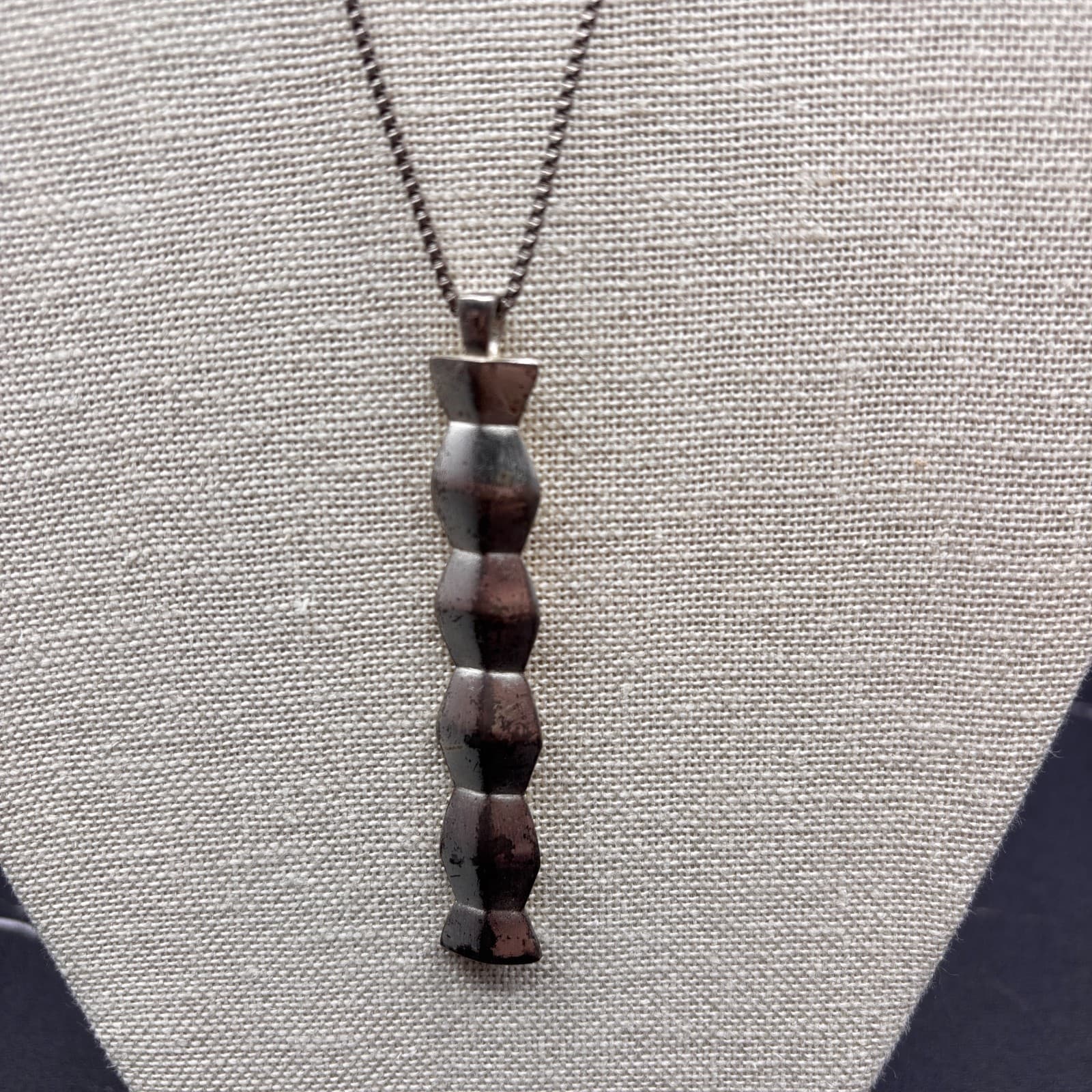 Long Geometric Pendant Necklace Women One Size Silver Tone Modern Minimalist - Thumbnail 5