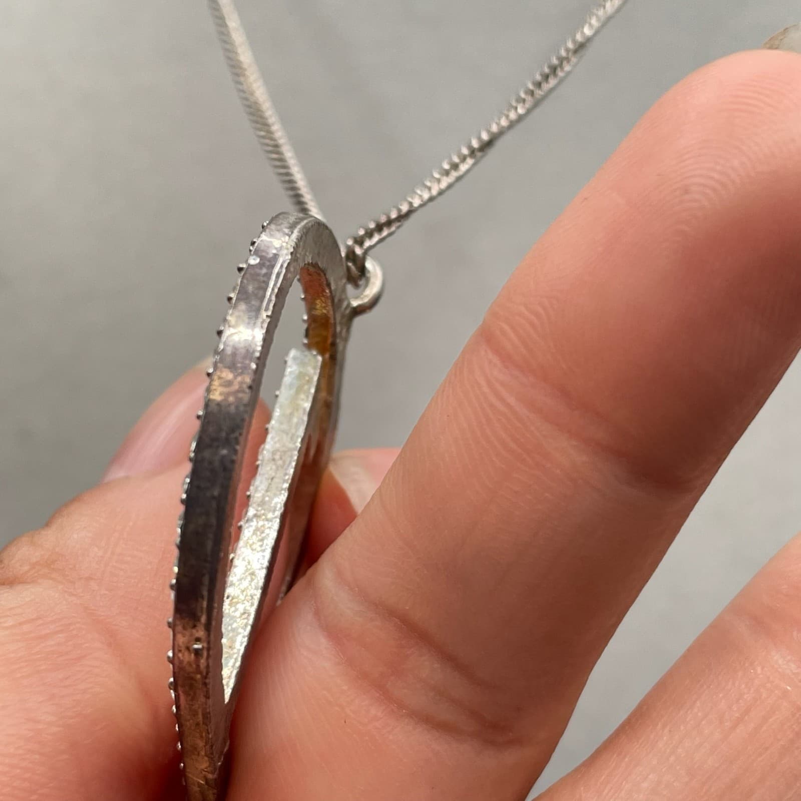 Vintage Silver-Tone Classic Pave Rhinestone Initial "D" Pendant Lobster Necklace - Thumbnail 6