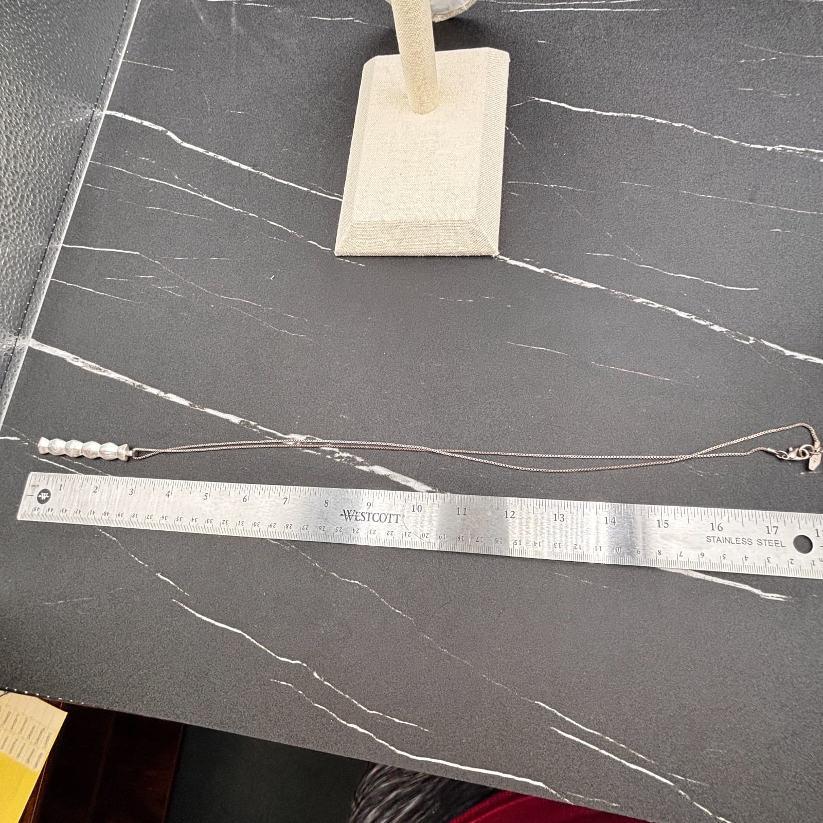 Long Geometric Pendant Necklace Women One Size Silver Tone Modern Minimalist - Thumbnail 10