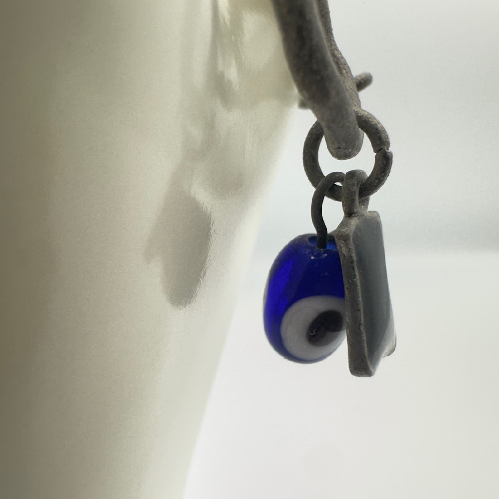 Rustic Evil Eye Dangle Chain Bracelet Boho Protection Style - Thumbnail 4