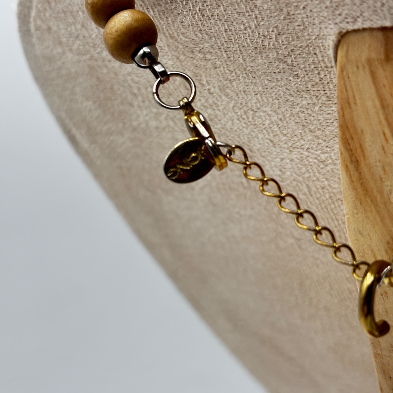 Vintage Chunky Wood Beaded Necklace Brown Amber Tribal Boho Statement - Thumbnail 9