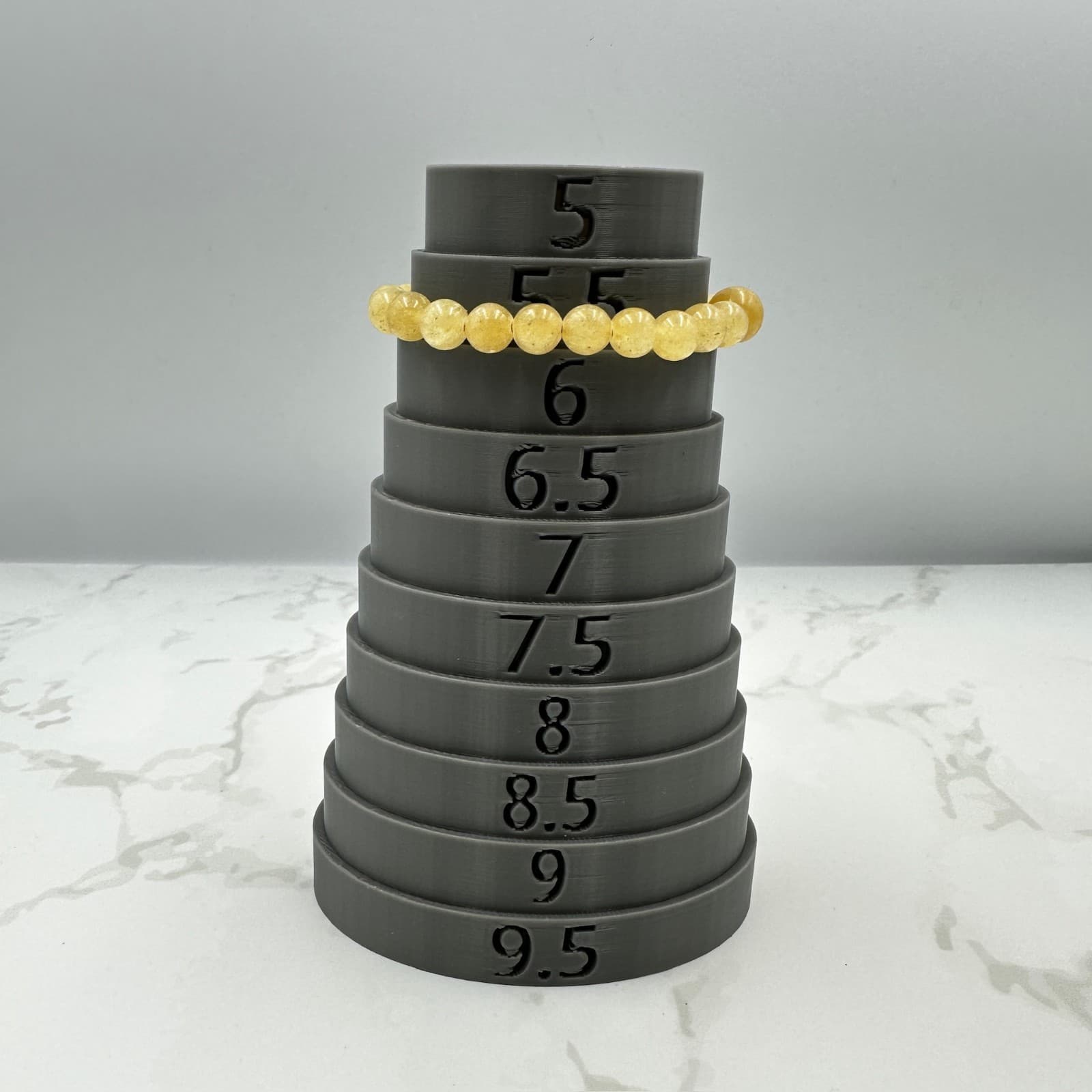 Vintage Amber Stone 5.5" Yellow Beaded Glossy Fashion Classic Baltic Bracelet - Thumbnail 5