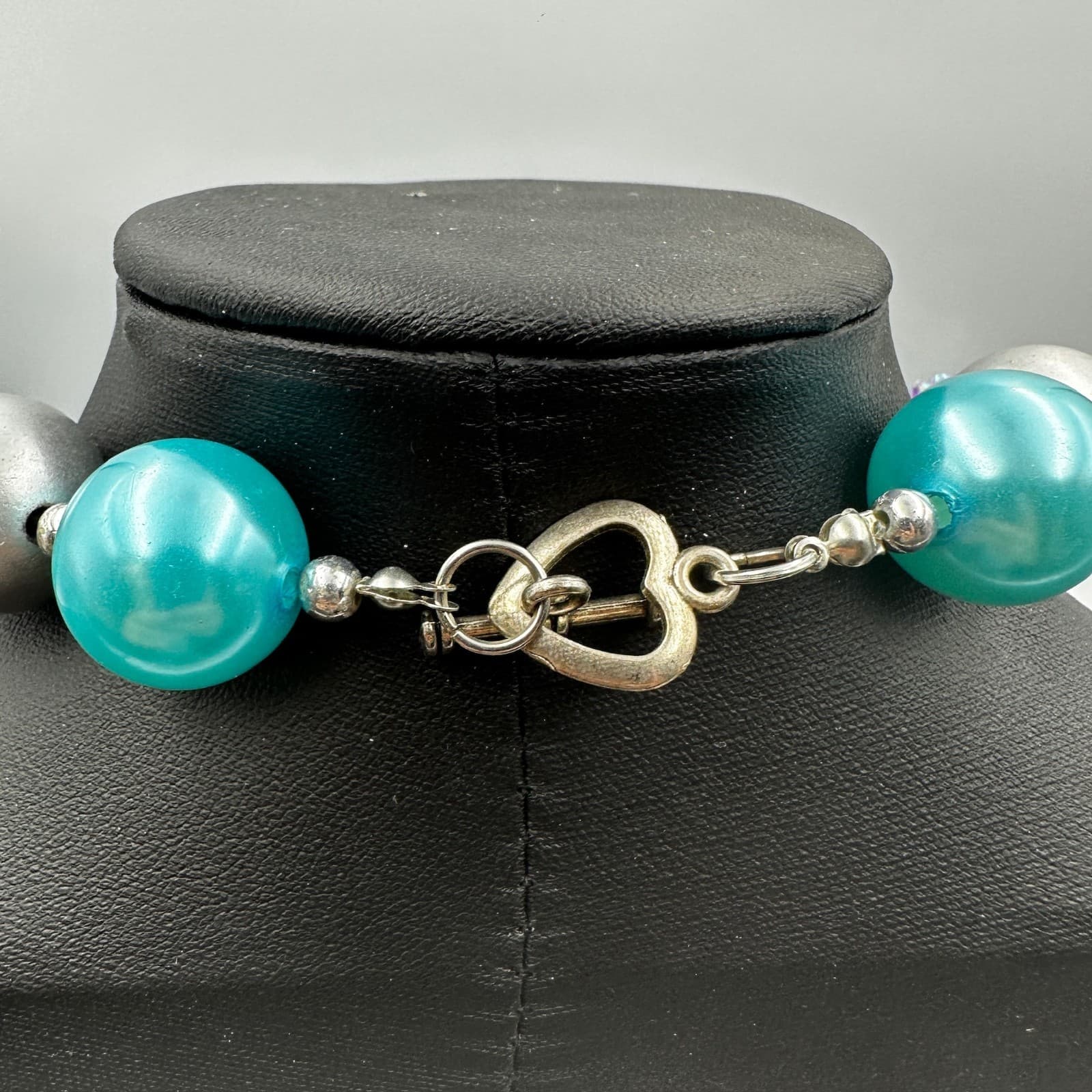 Chunky Bubblegum Bead Mermaid Tail Necklace Aqua Purple Kids Jewelry Gift - Thumbnail 6