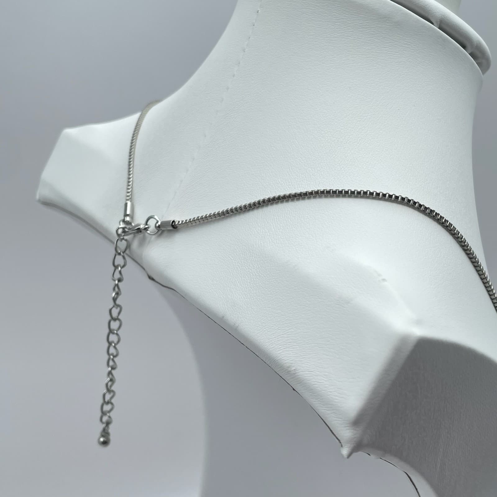 Vintage 90s Boho Turquoise Drops Crescent Necklace Silver Tone Spike Jewelry - Thumbnail 8