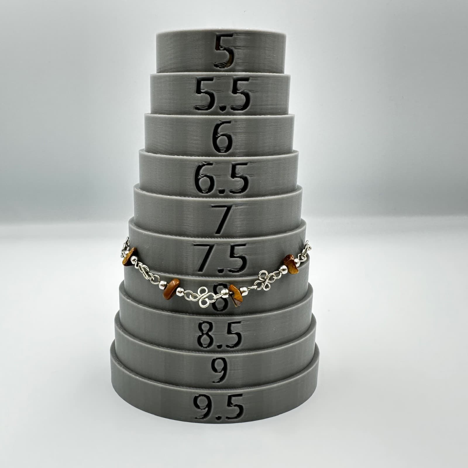 Tiger’s Eye & Silver-Tone Handmade Link Bracelet – Boho Natural Gem Charm - Thumbnail 6