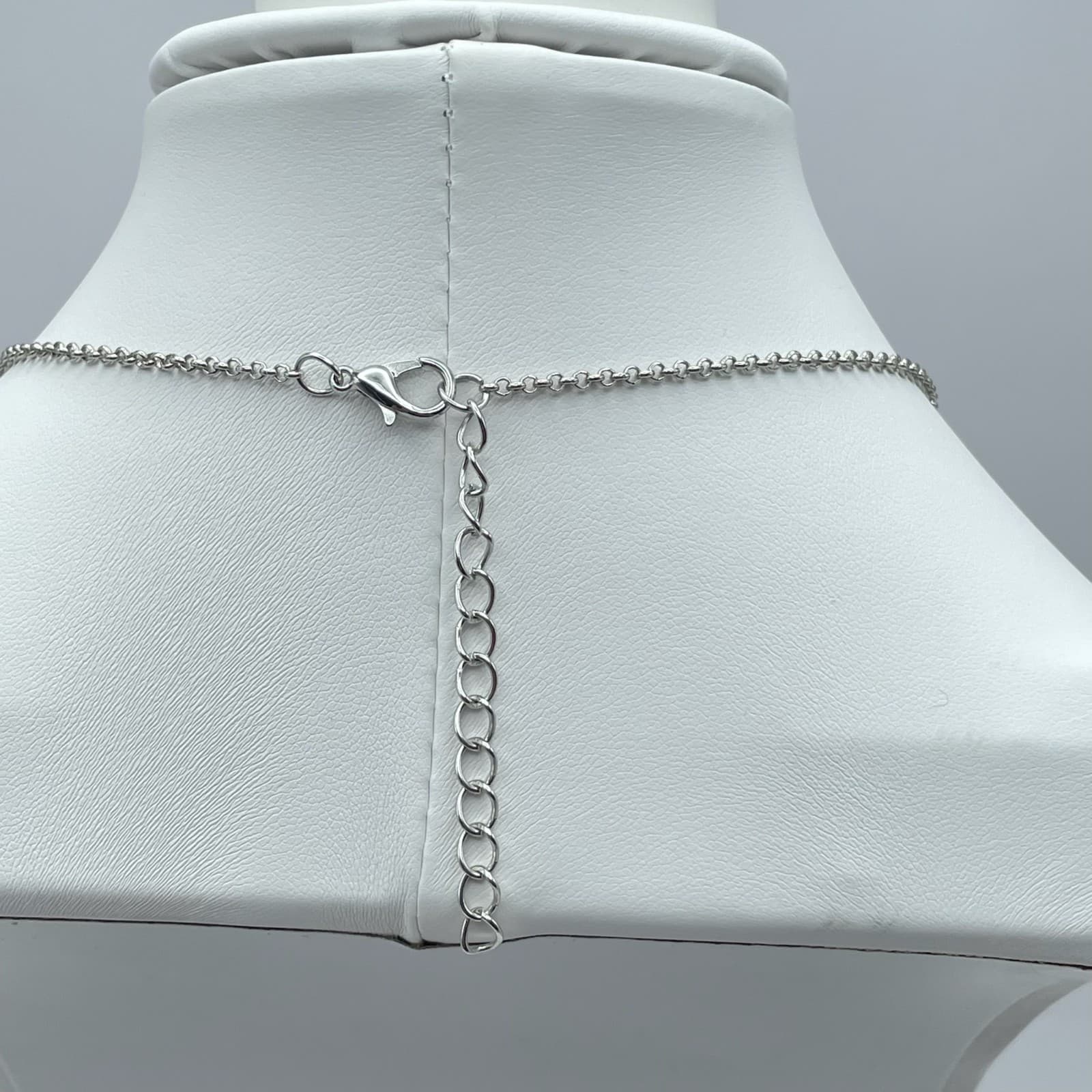 Vintage Y2K Silver Tone I Refuse to Sink Anchor Starfish Teal Crystal Necklace - Thumbnail 10