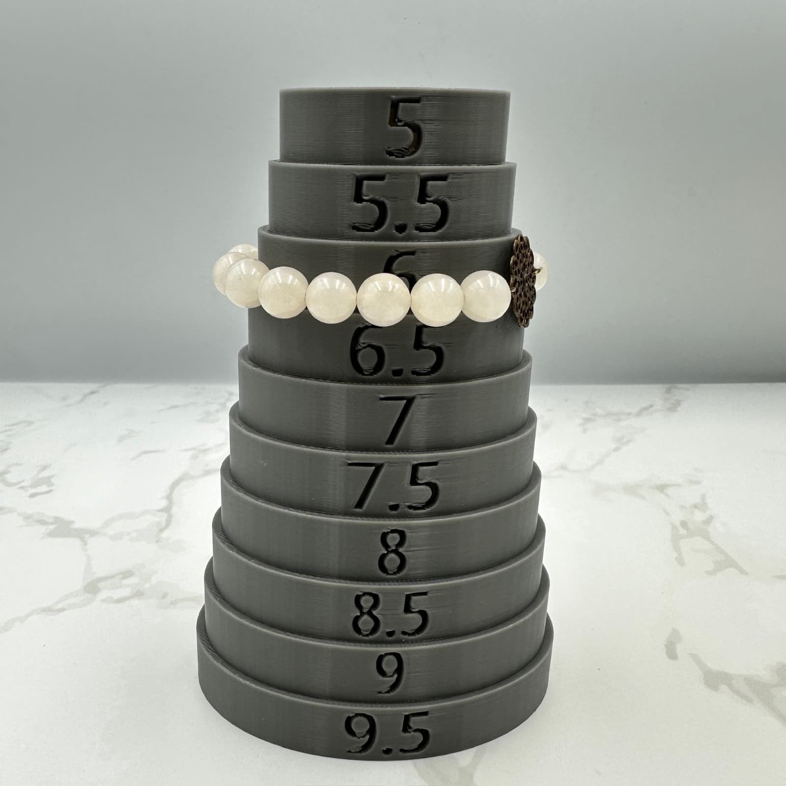 Vintage White Polished Quartz Beaded Stretch Floral Filigree Charm Pendant - Thumbnail 7