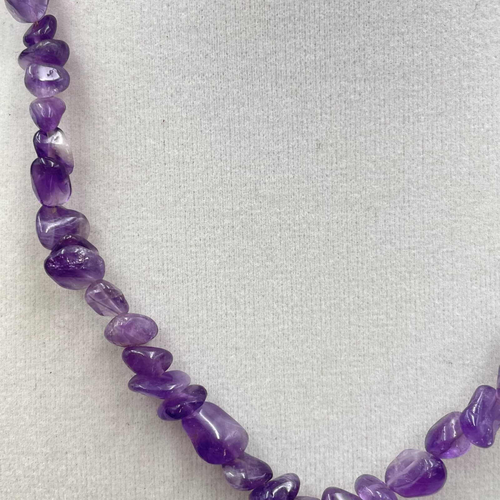 Vintage Purple Classic Fashion Handmade Gold-Tone Clasp Amethyst Chip Necklace - Thumbnail 5