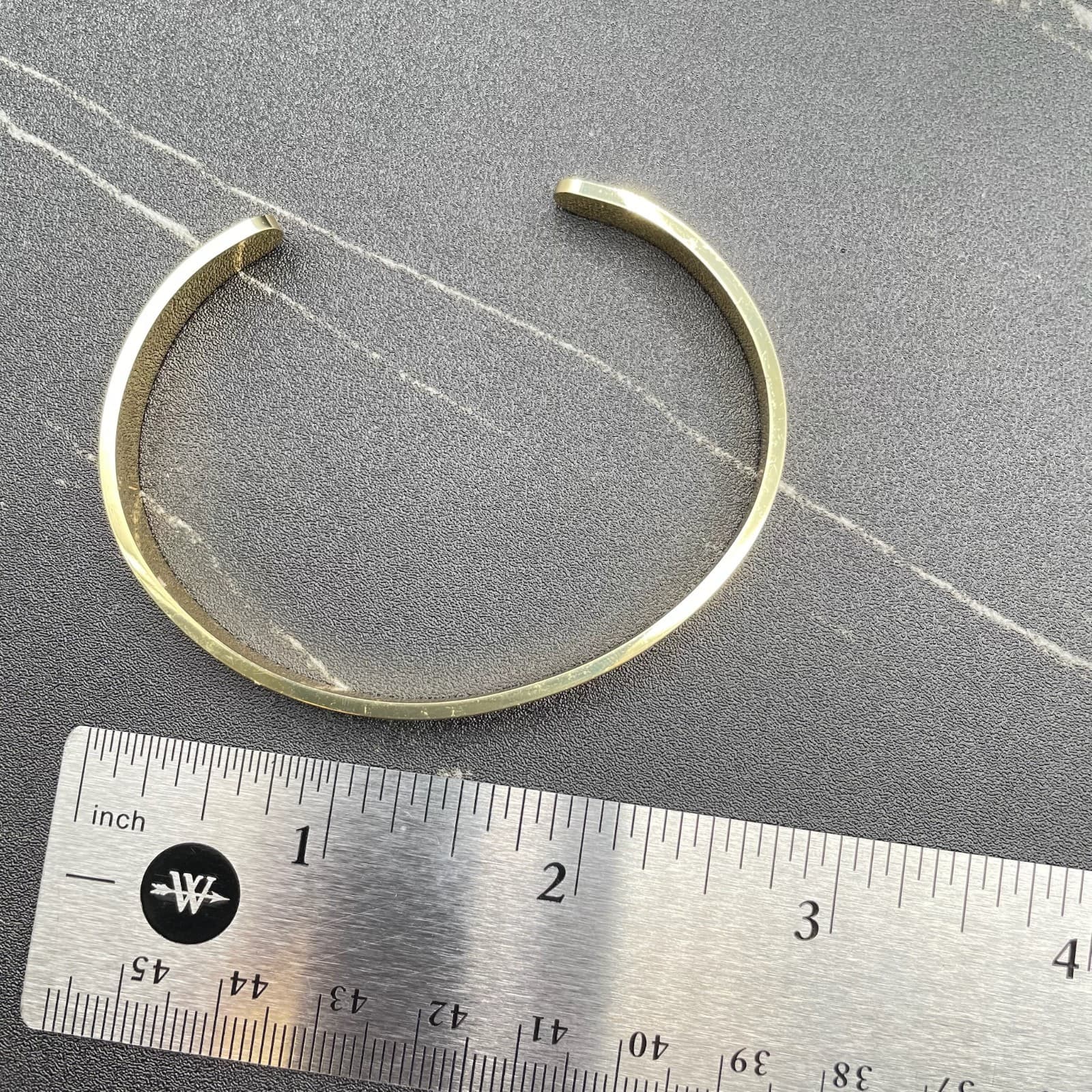 Gold-Tone Classic Fashion Shiny Metal Round-Ended Cuff Torque Slip-On Bracelet - Thumbnail 6