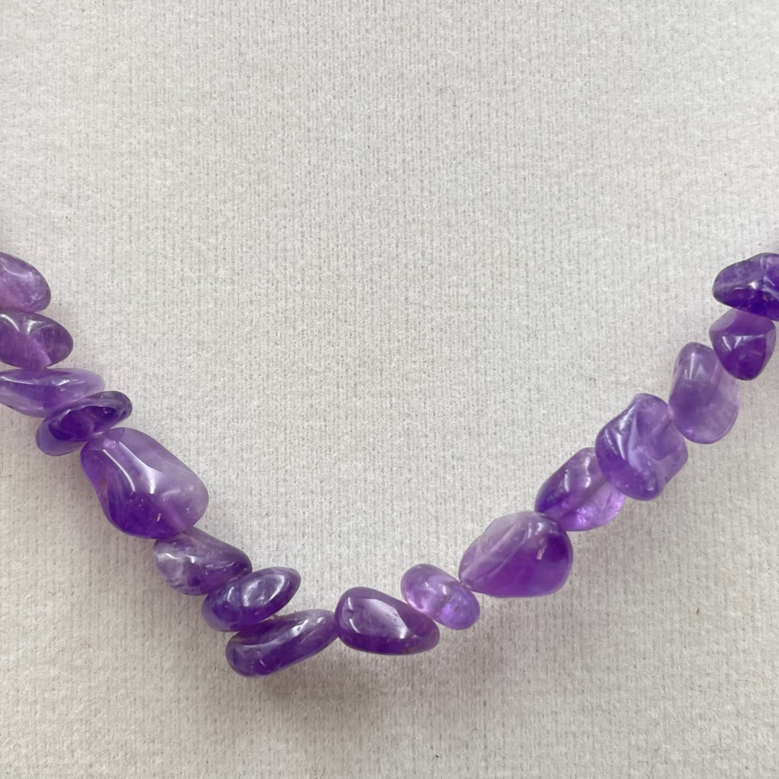 Vintage Purple Classic Fashion Handmade Gold-Tone Clasp Amethyst Chip Necklace - Thumbnail 6