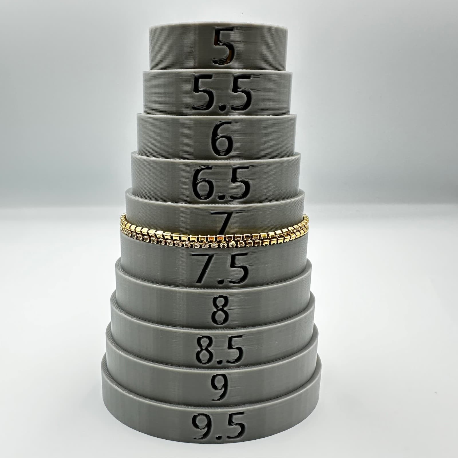 Gold-Tone Rhinestone Tennis Bracelet – Classic Sparkle Chain - Thumbnail 5