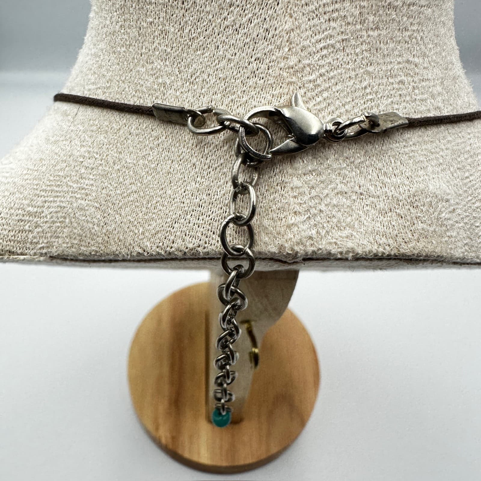 Chunky Black Turquoise Ivory Bead Boho Statement Necklace Adjustable Cord - Thumbnail 5