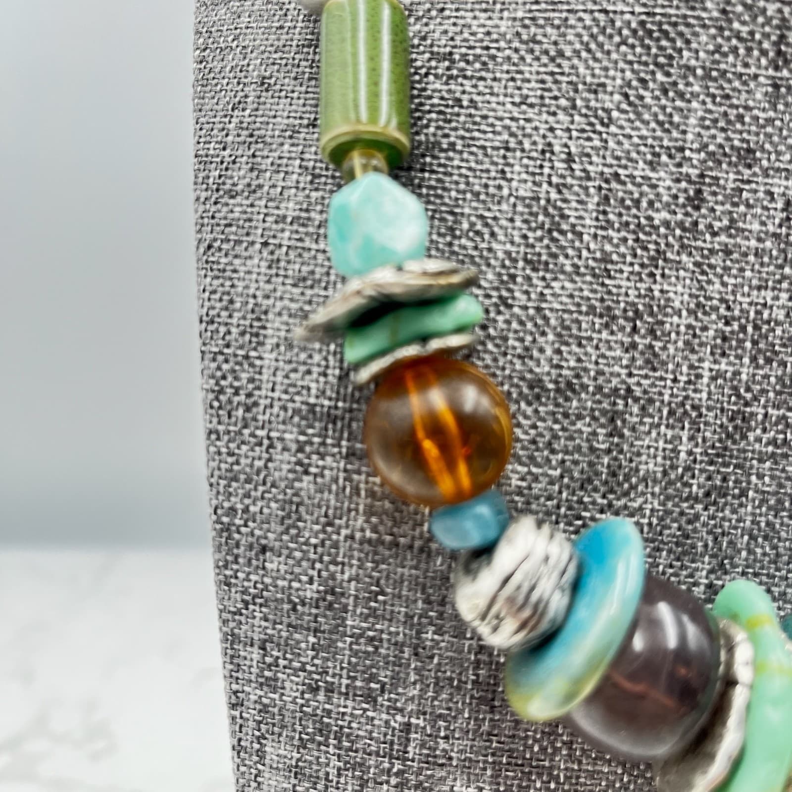 Vintage Coldwater Creek Multi-Color Beaded Statement Necklace – Boho Artisan - Thumbnail 4