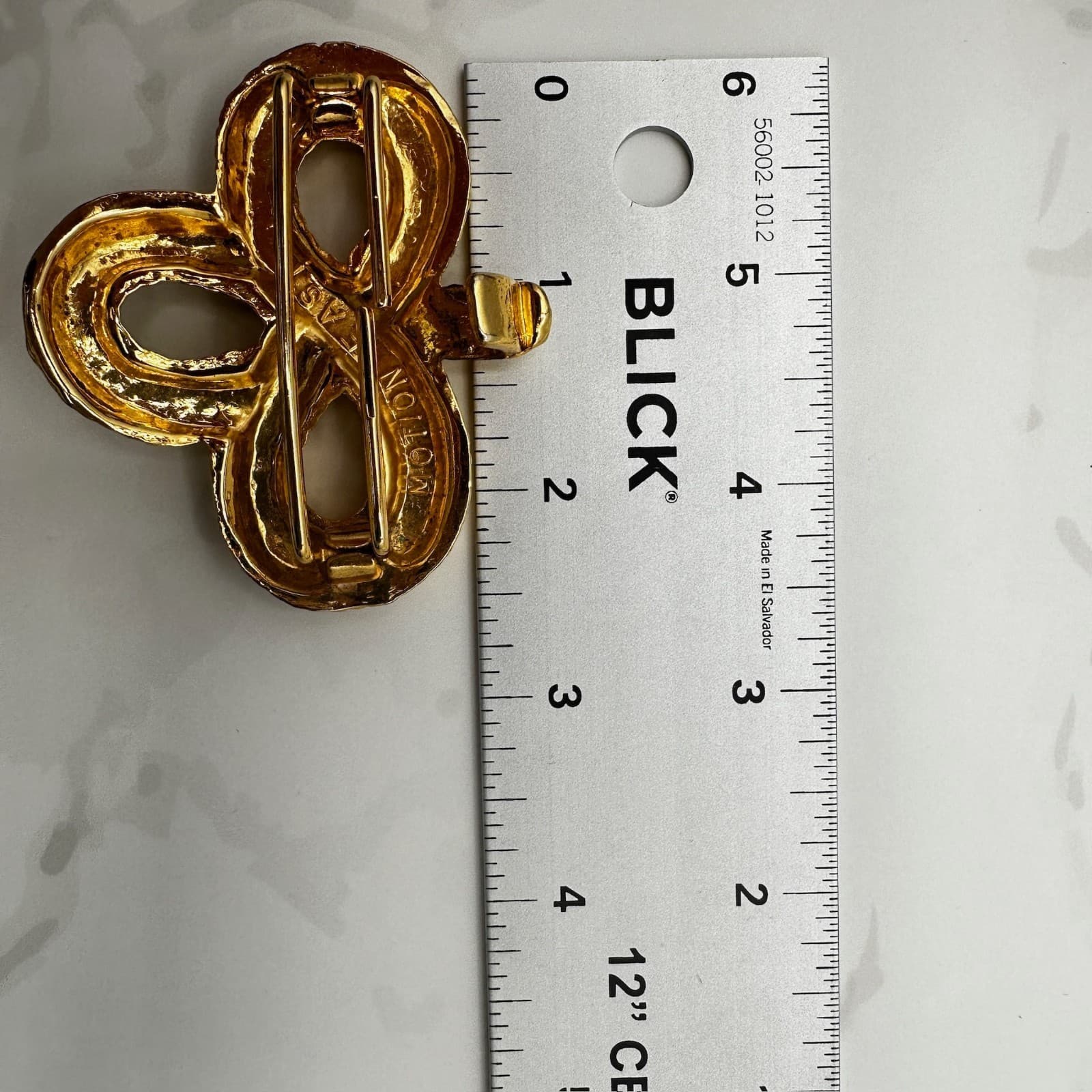 Vintage Motion East Gold-Tone Pretzel Motif Classic Western Retro Belt Buckle - Thumbnail 7