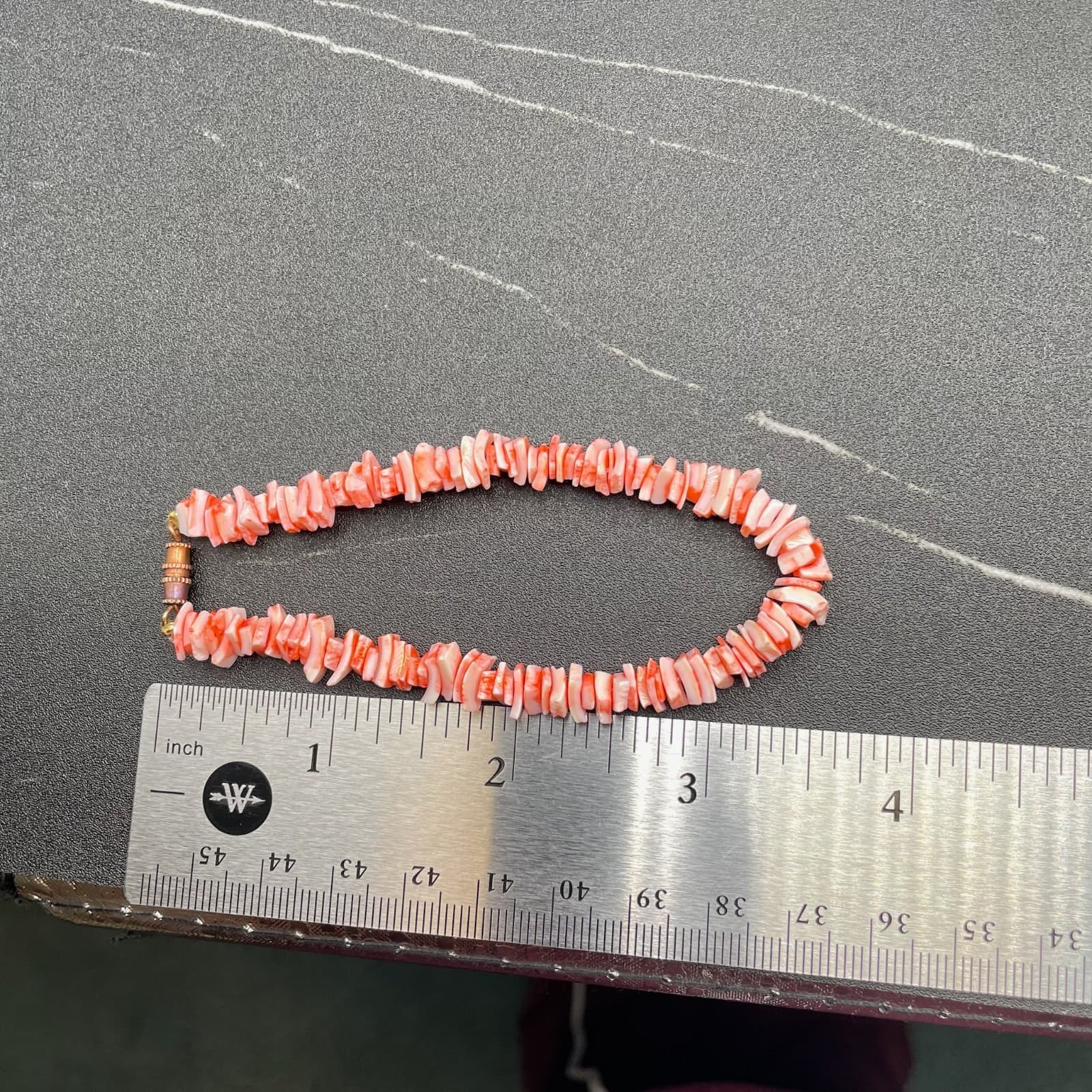 Contemporary Classic Fashion Pink Chip Puka Shells Beaded Magnetic Bracelet - Thumbnail 2