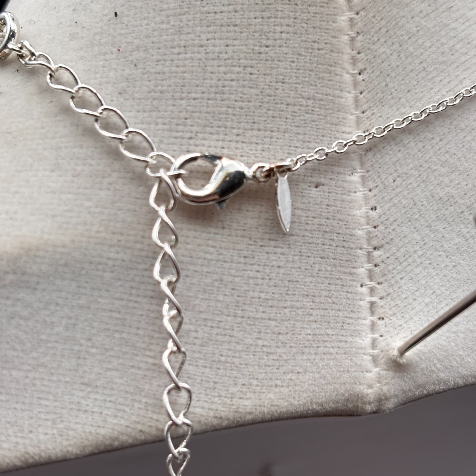 Sha Silver Tone Faux Pearl Pendant Necklace Women White Crystal Accent Jewelry - Thumbnail 7