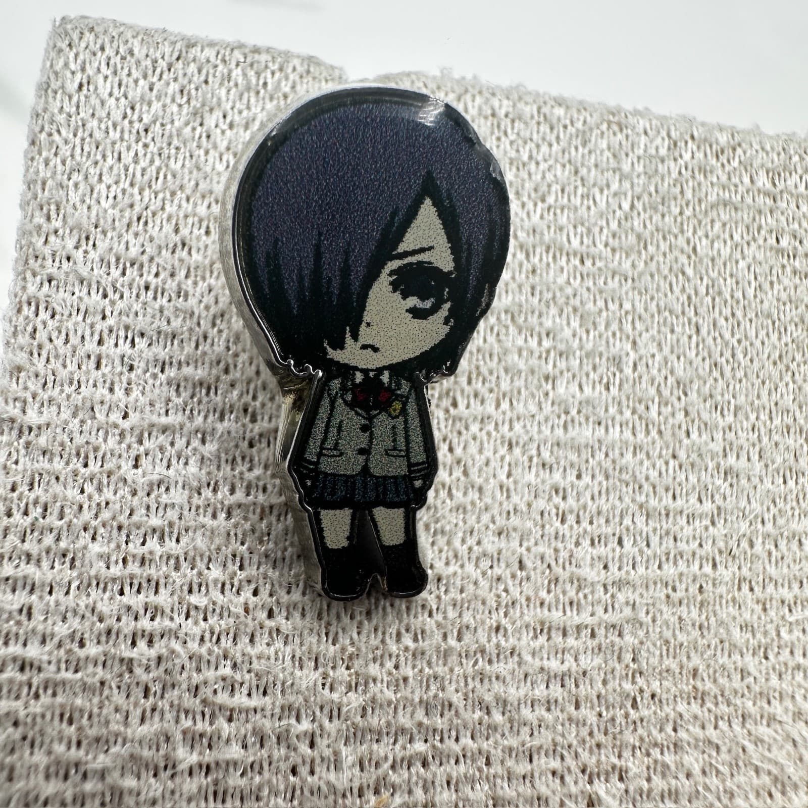 Vintage Tokyo Ghoul Kaneki Touka Chibi Acrylic Earring Pin Set Anime Manga - Thumbnail 2